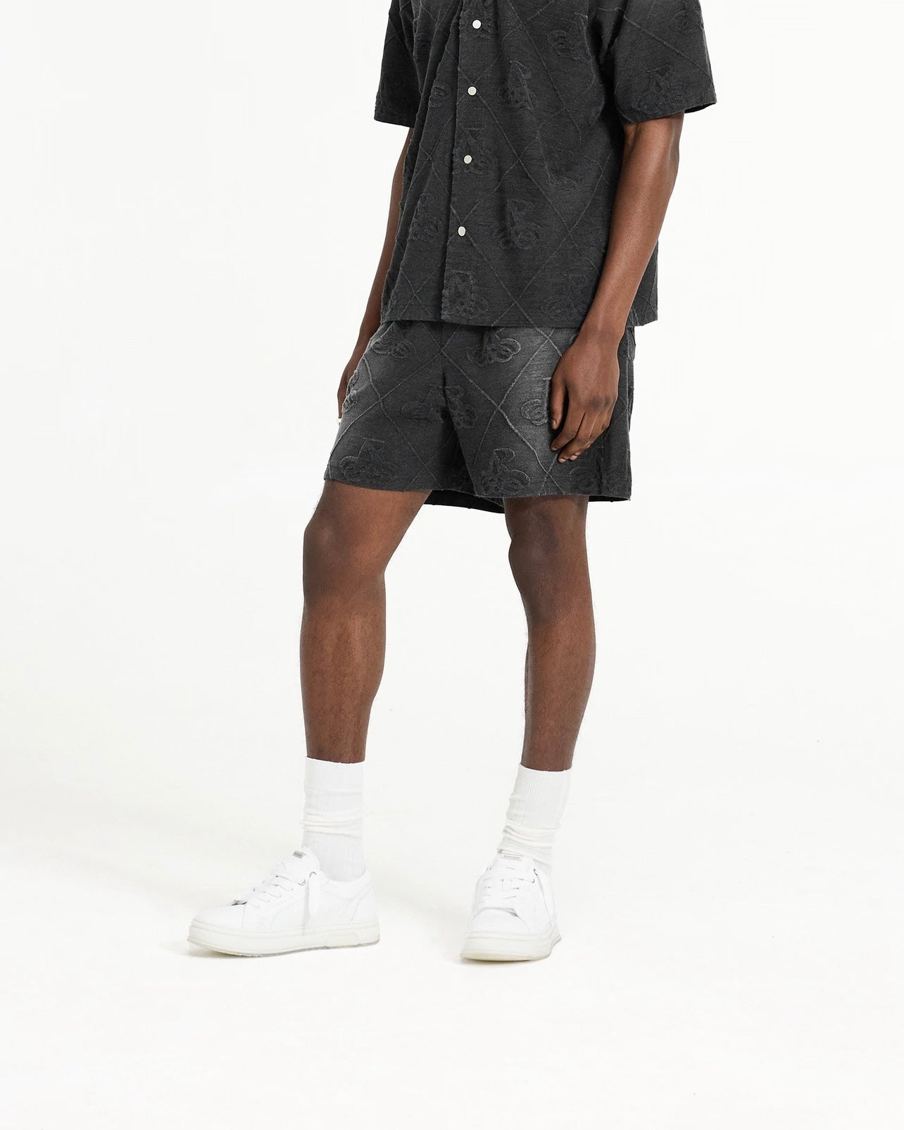 Represent Towelling Shorts Jet Black