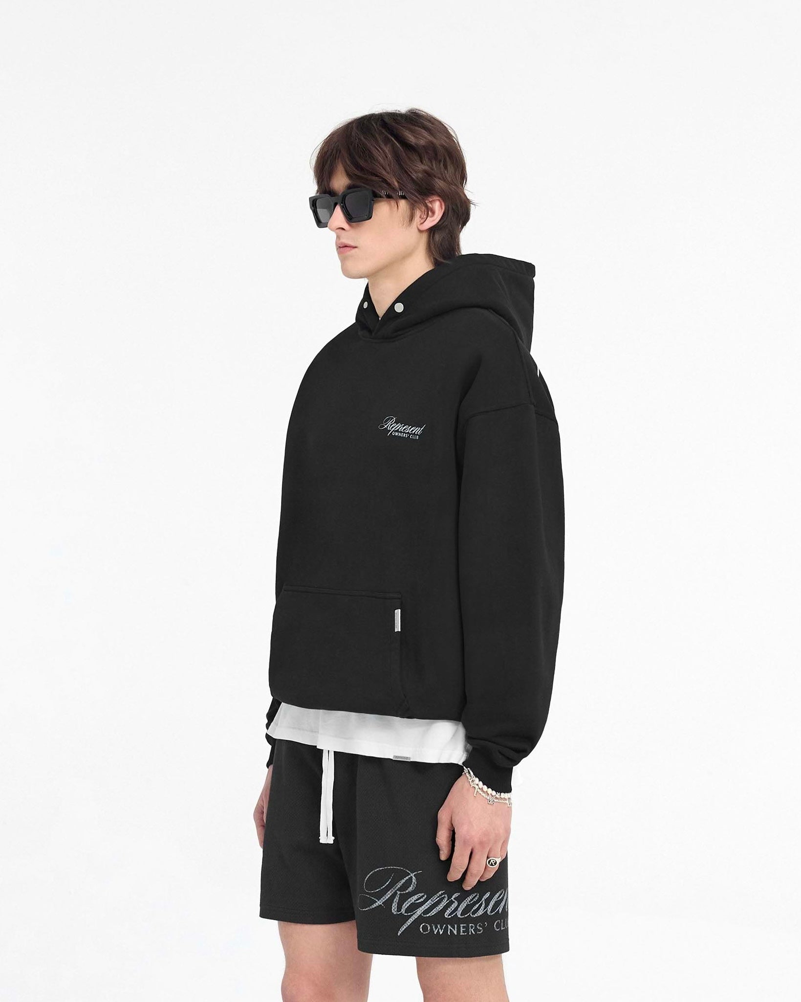 Represent Owners Club Script Hoodie Black