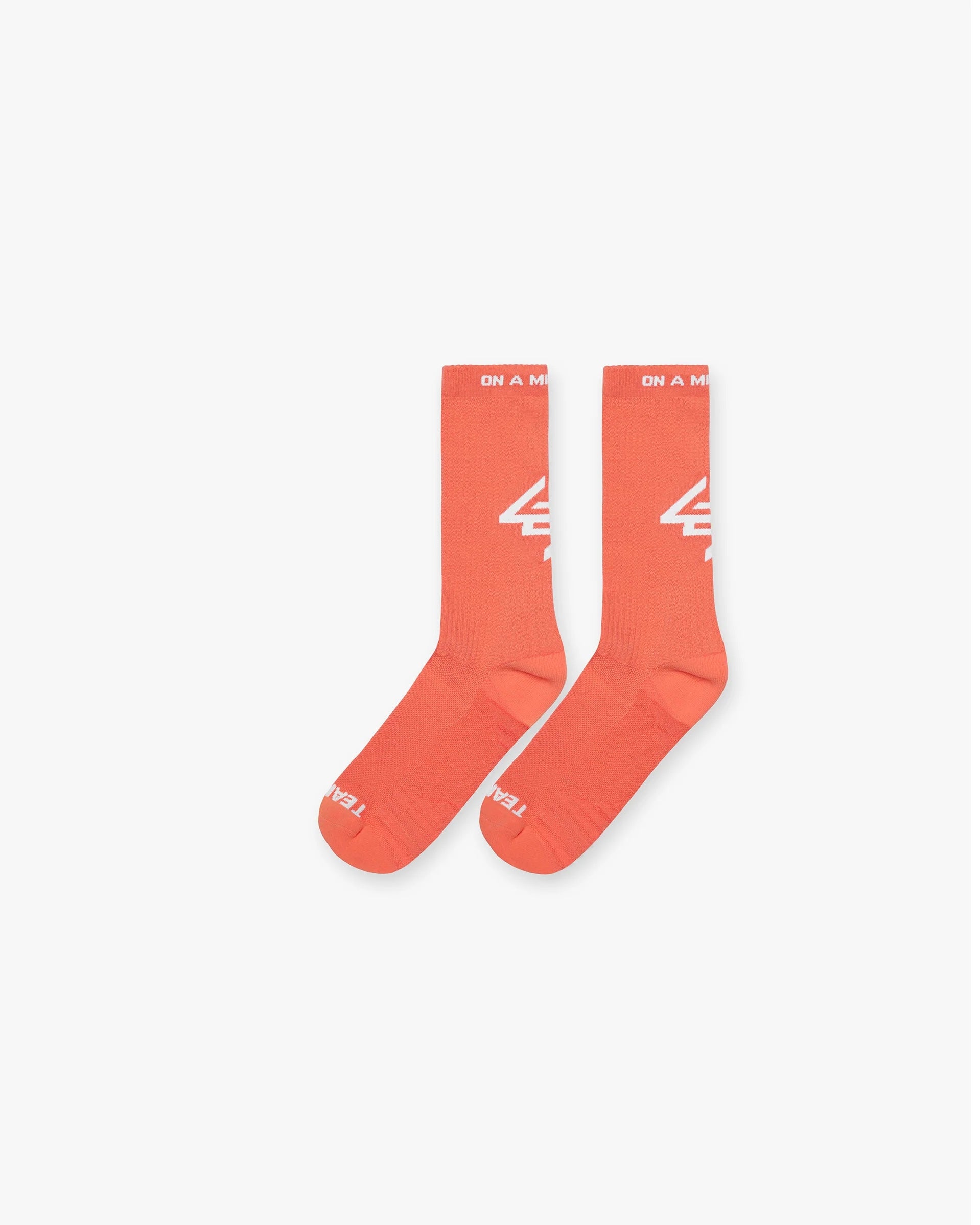 247 logo socks Coral