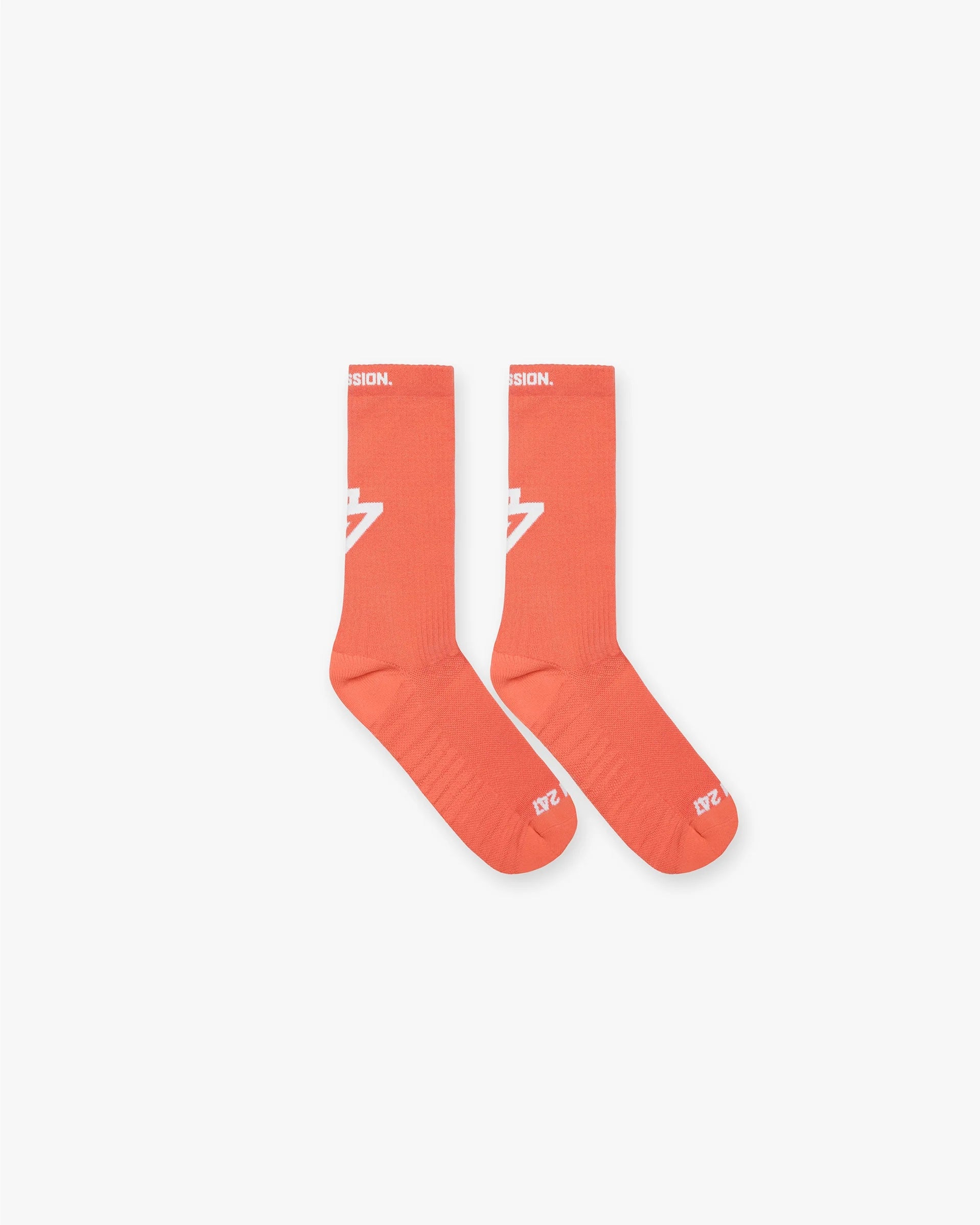 247 logo socks Coral