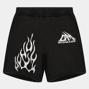 Godmade Logo Washed Black Distressed Short
