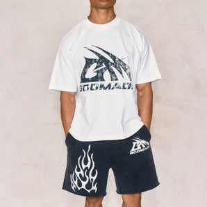 Godmade Logo Washed Black Distressed Short