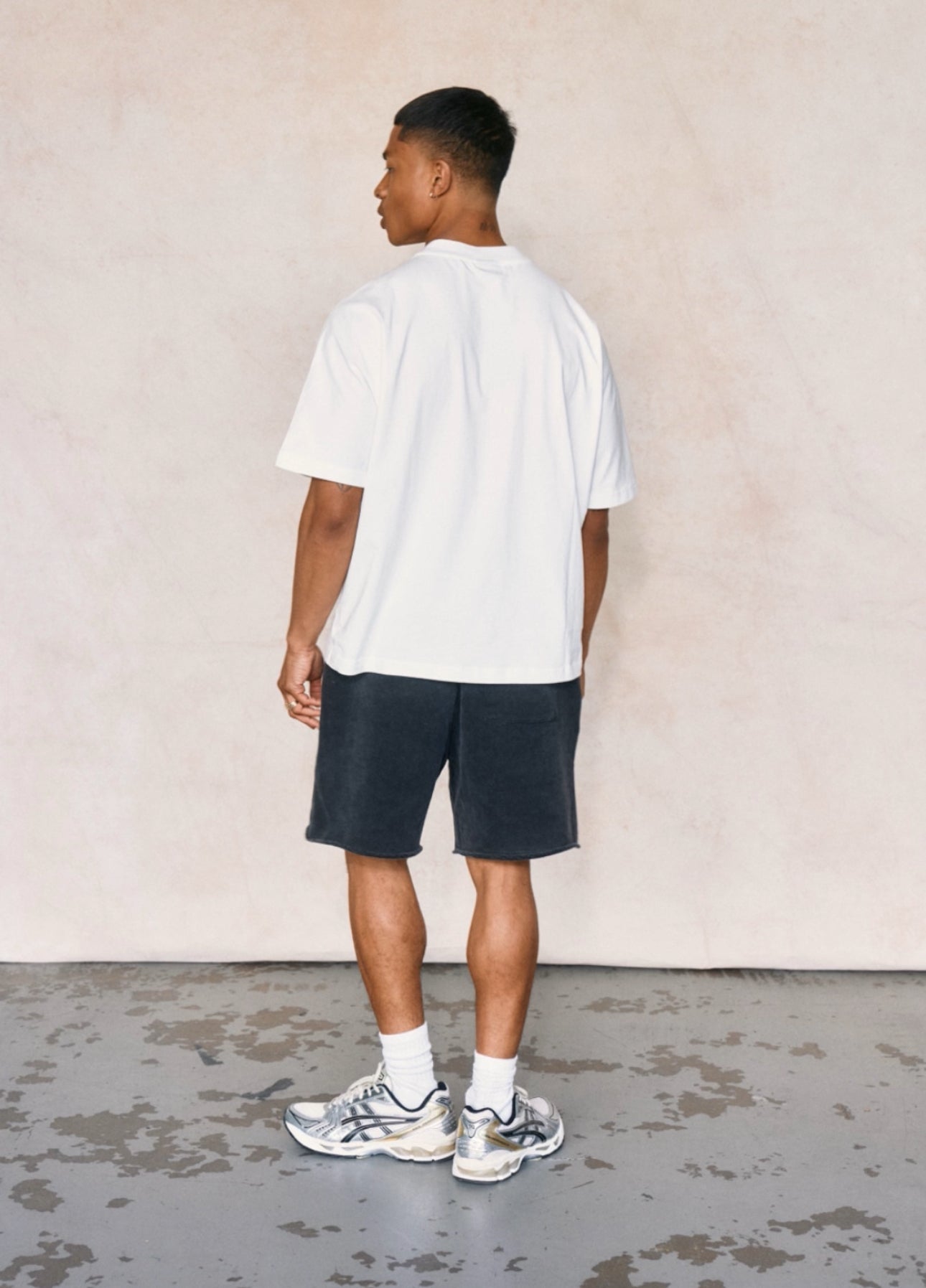 Godmade Logo Washed Black Distressed Short