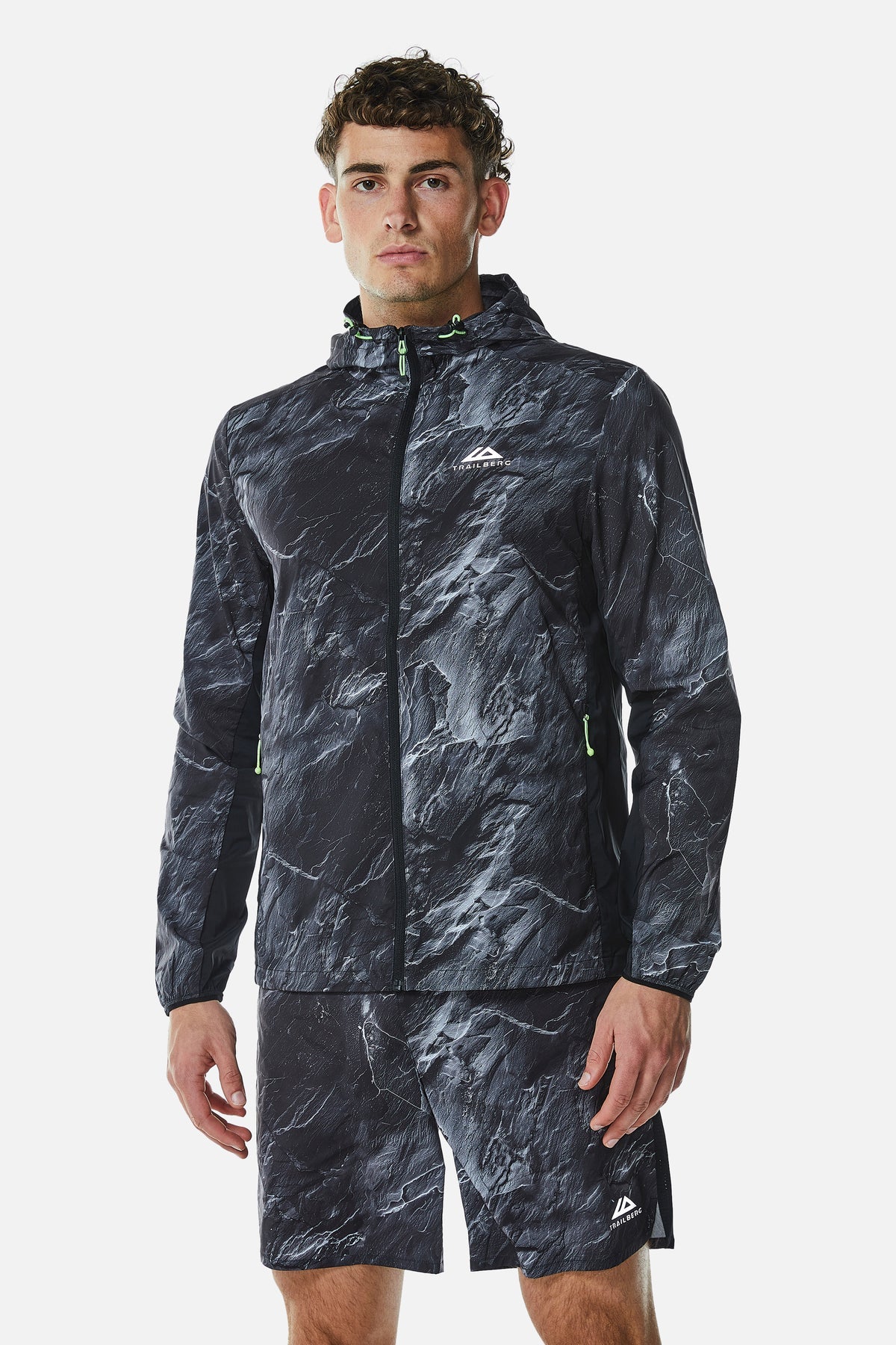Trailberg Vertex Obsidian Windbreaker - Black/Neon Lime