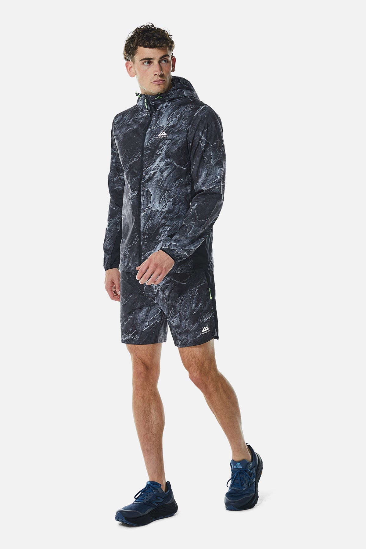 Trailberg Vertex Obsidian Windbreaker - Black/Neon Lime