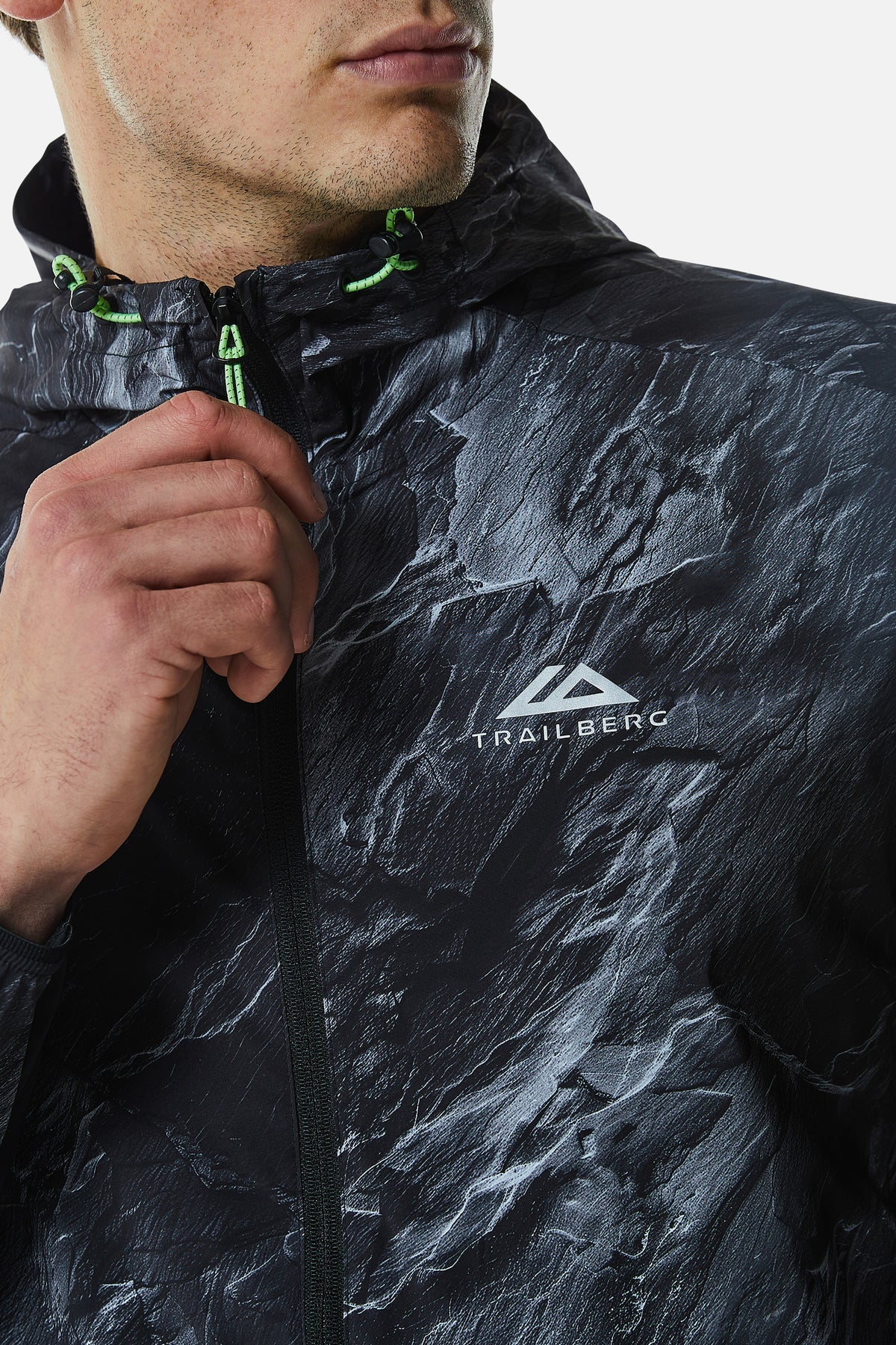 Trailberg Vertex Obsidian Windbreaker - Black/Neon Lime