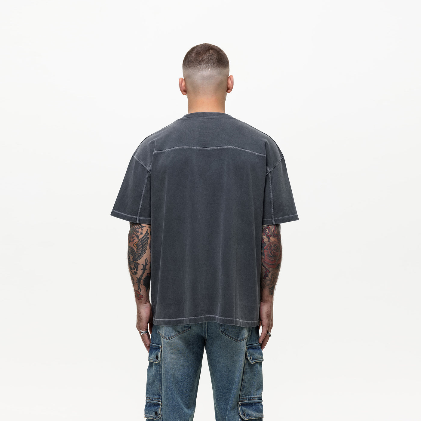 Good For Nothing Overlocked Washed Grey T-Shirt