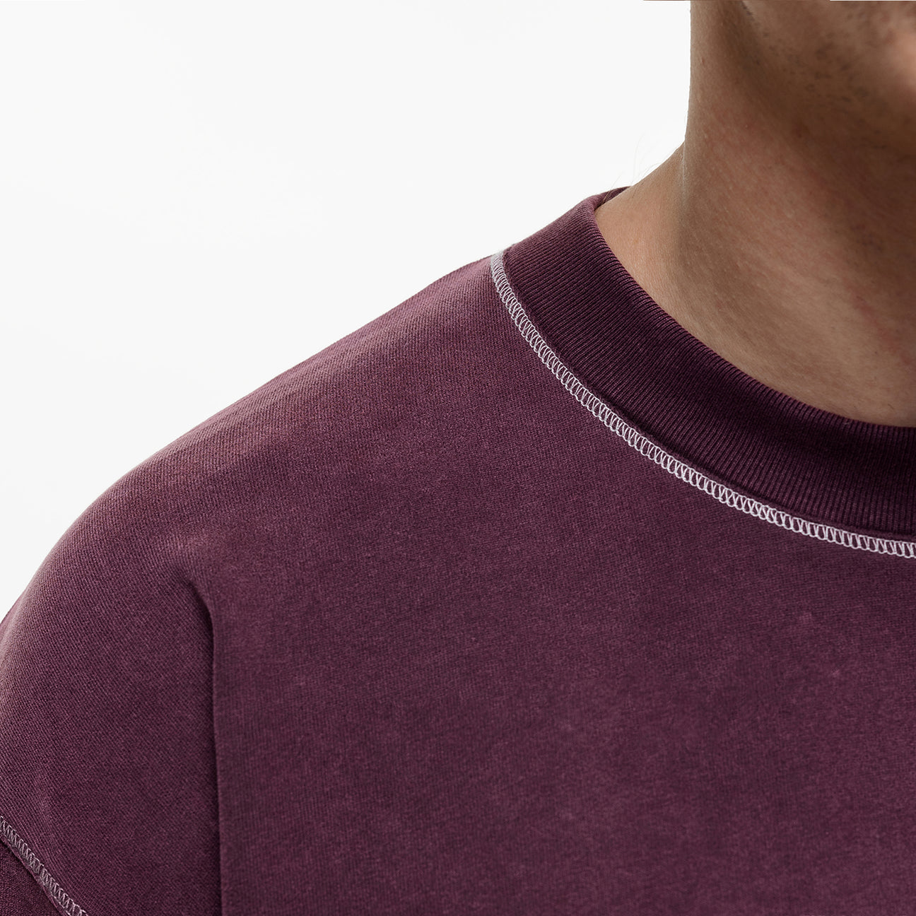 Good For Nothing Overlock Maroon Washed T-Shirt