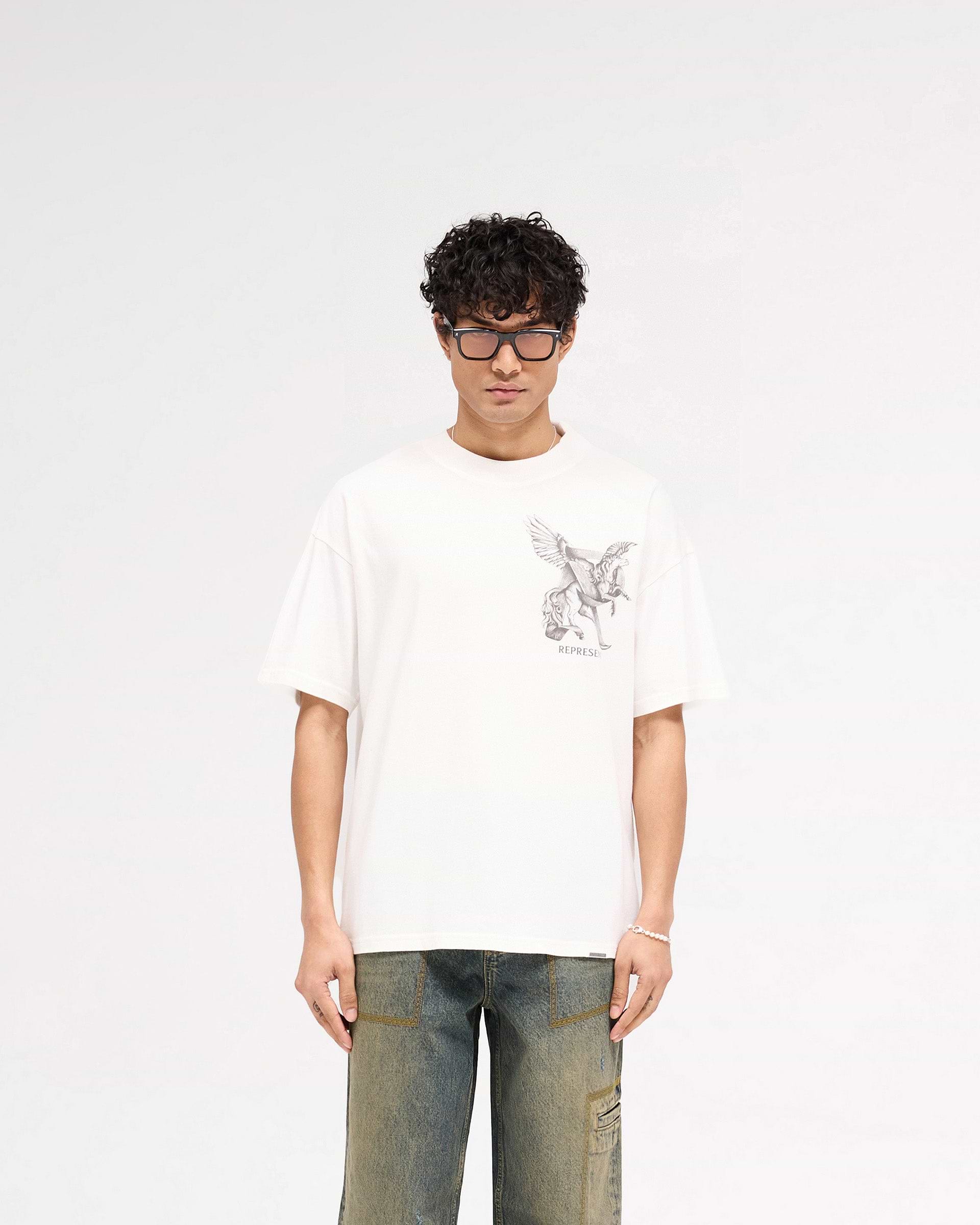 Represent Elegance In Motion T-Shirt Flat White