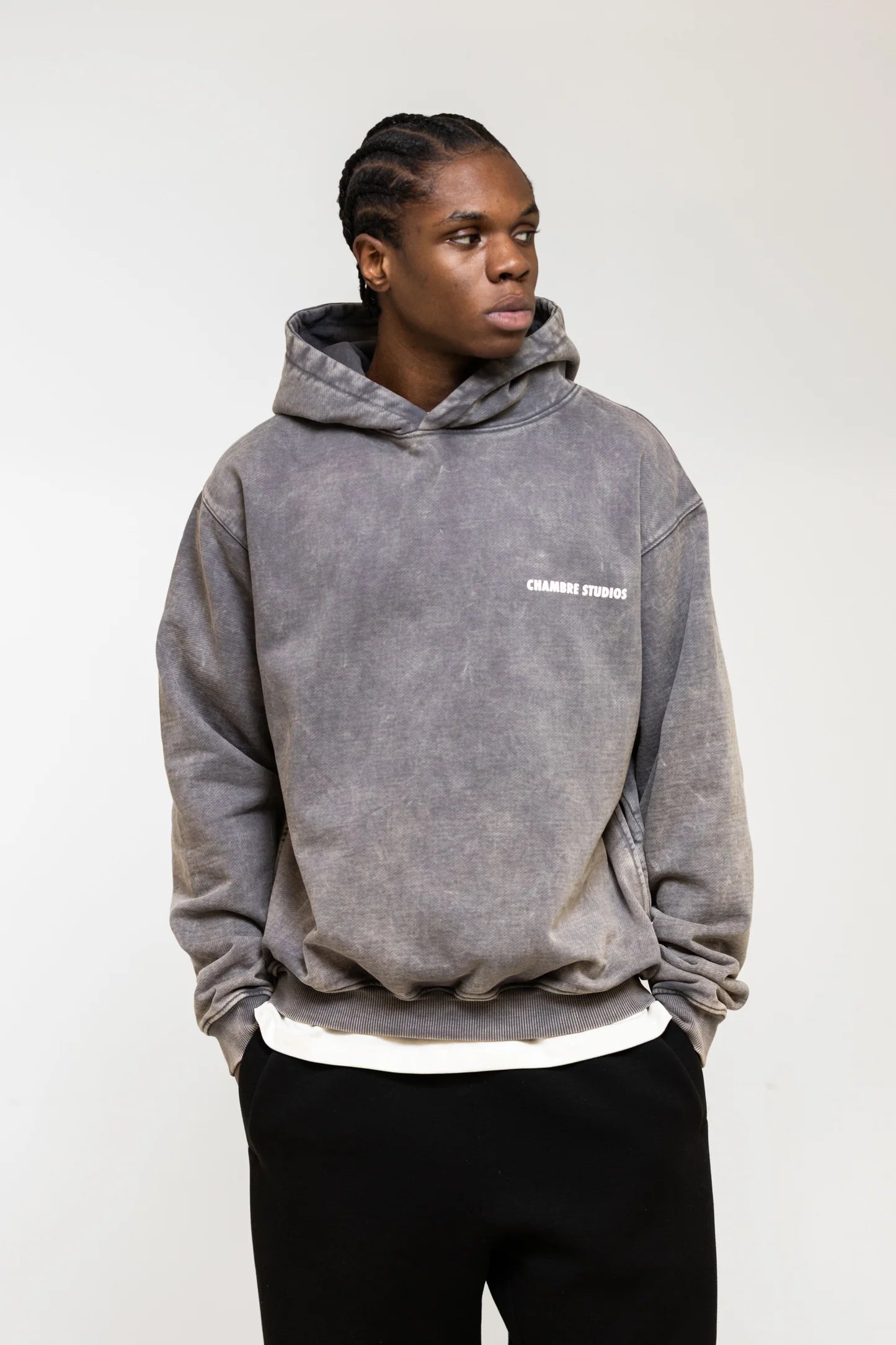 Chambre Studios Logo Hoodie Acid Grey