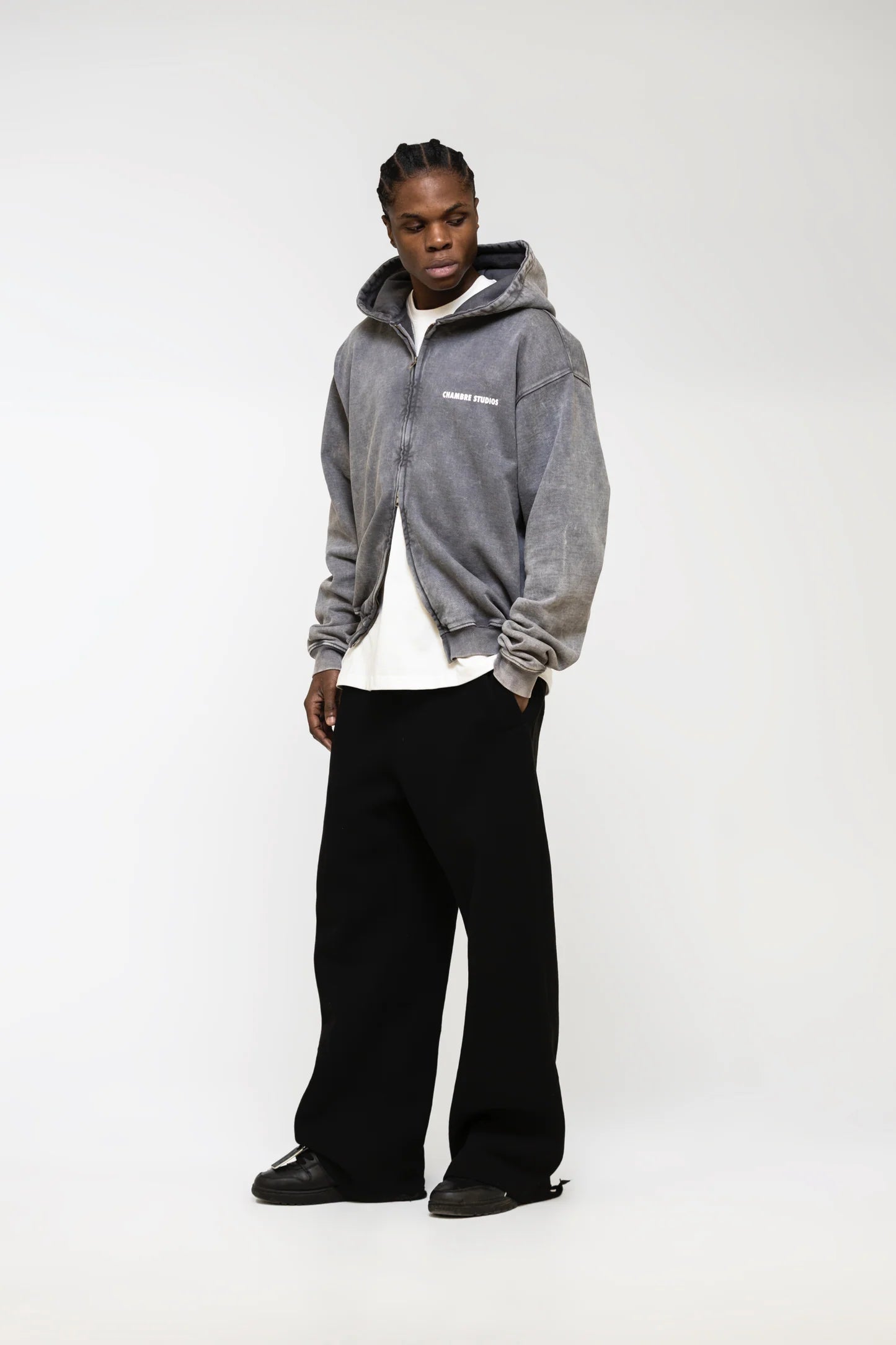 Chambre Studios Logo Zip Acid Grey