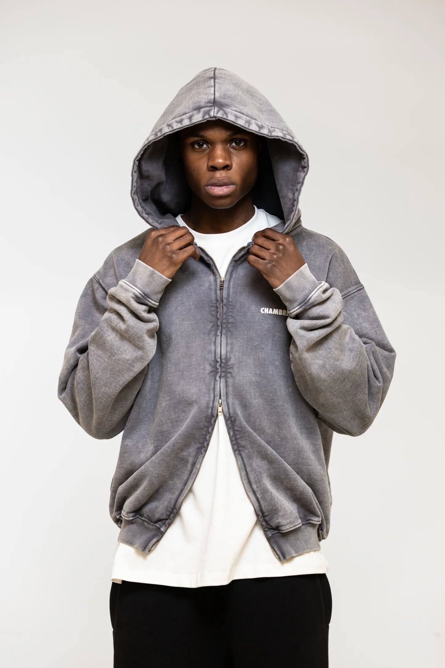 Chambre Studios Logo Zip Acid Grey