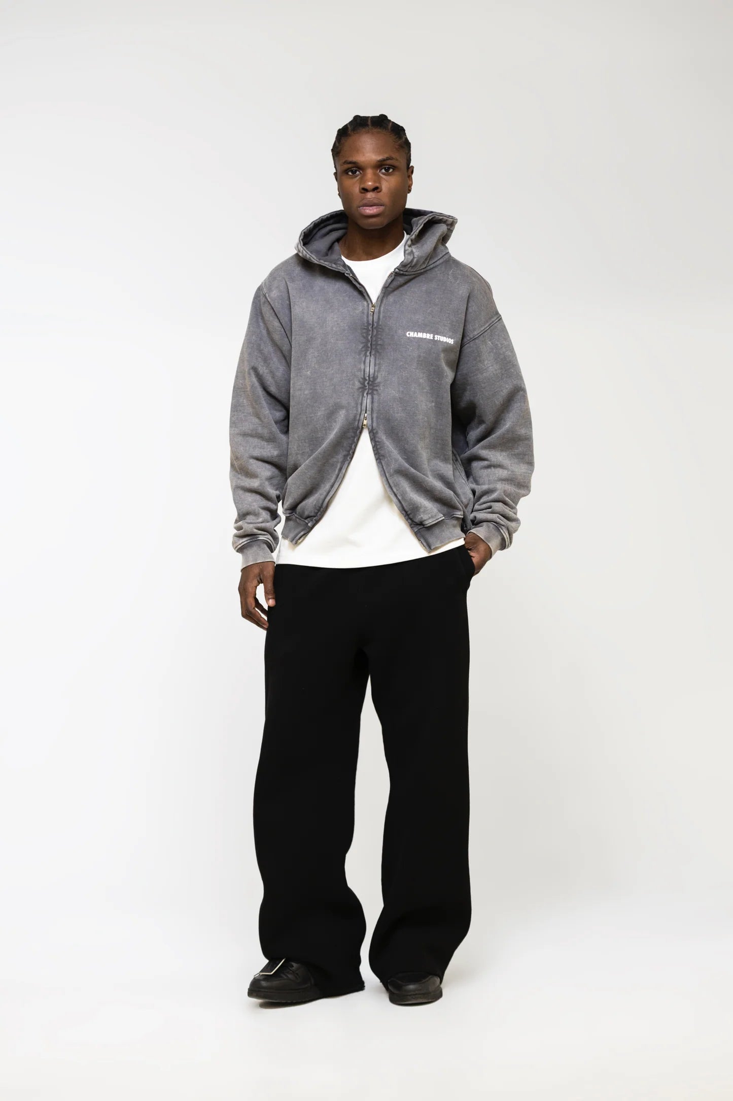 Chambre Studios Logo Zip Acid Grey