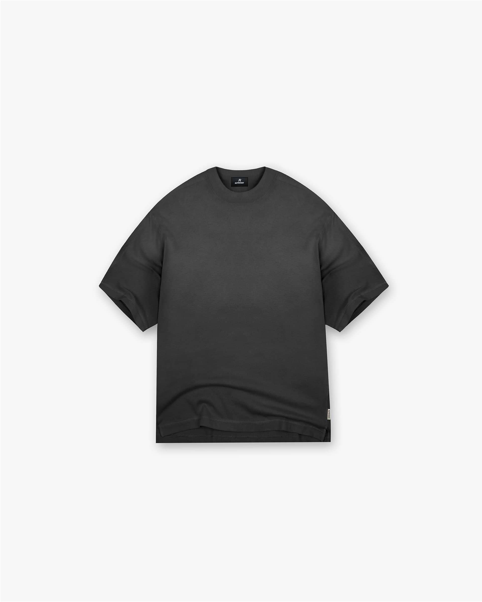 Represent Stepped Hem T-Shirt Stained Black