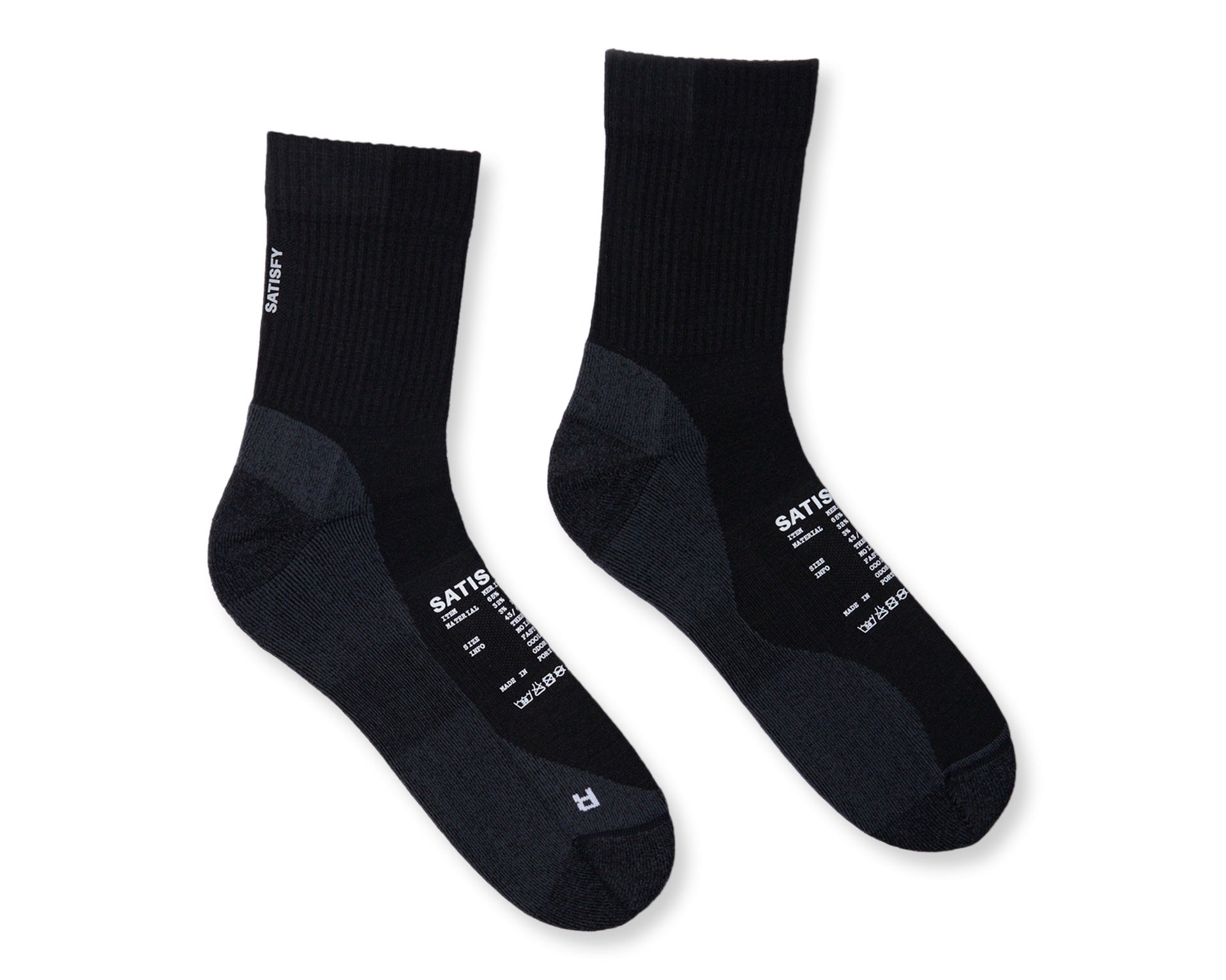 Satisfy Merino Nylon Tube Socks - Black