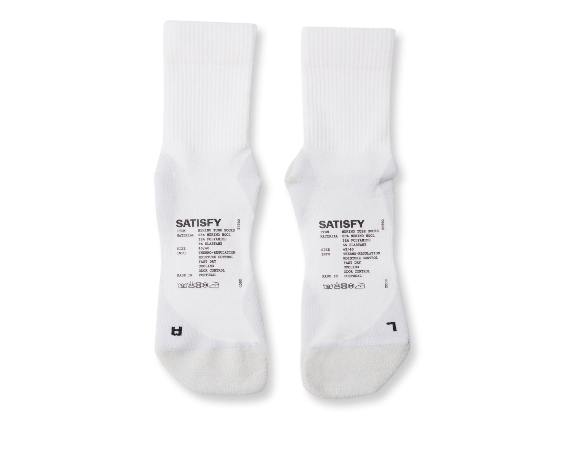 Satisfy Merino Nylon Tube Socks - Off White
