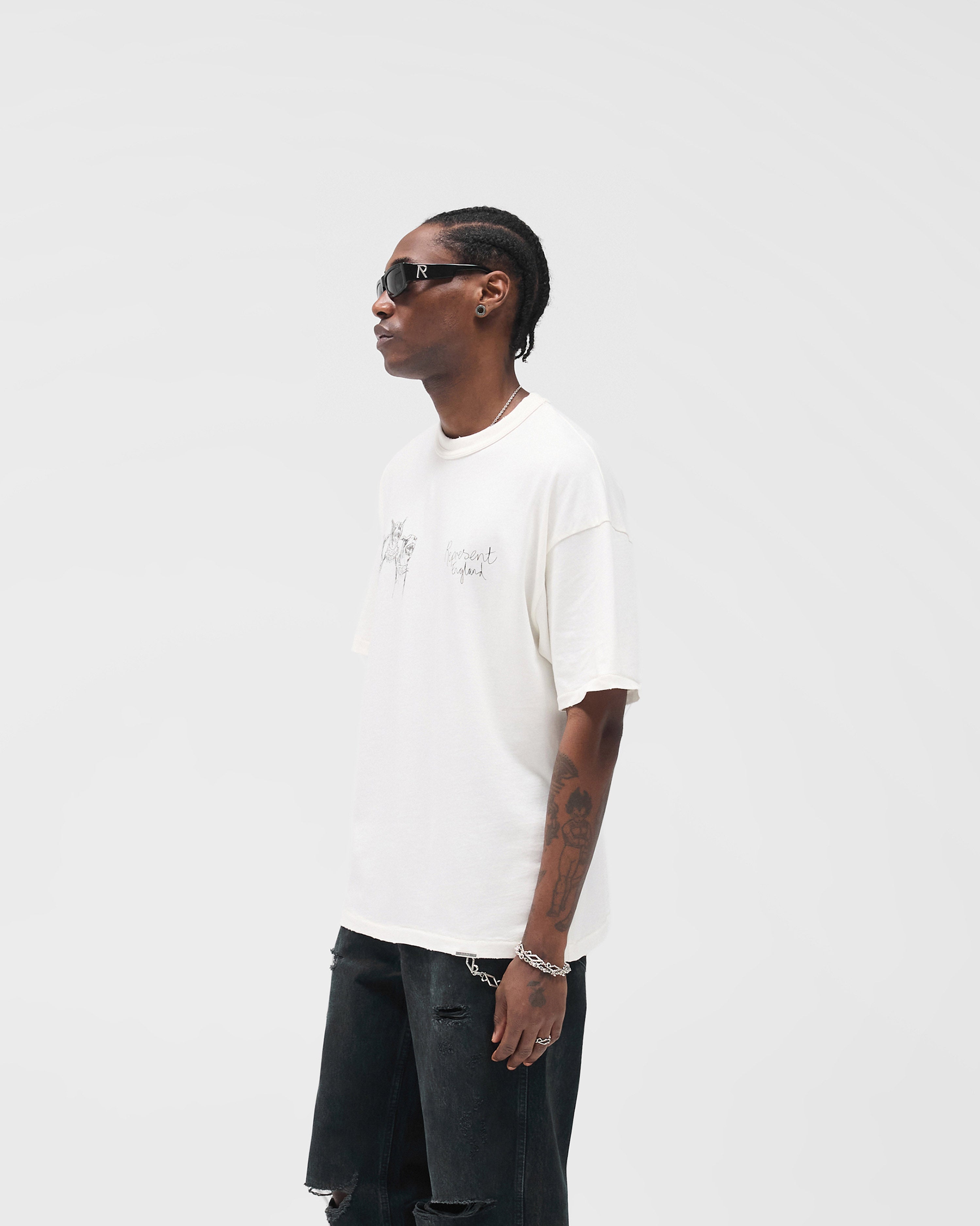 Represent Hand Drawn Thoroughbred  T-Shirt Flat White