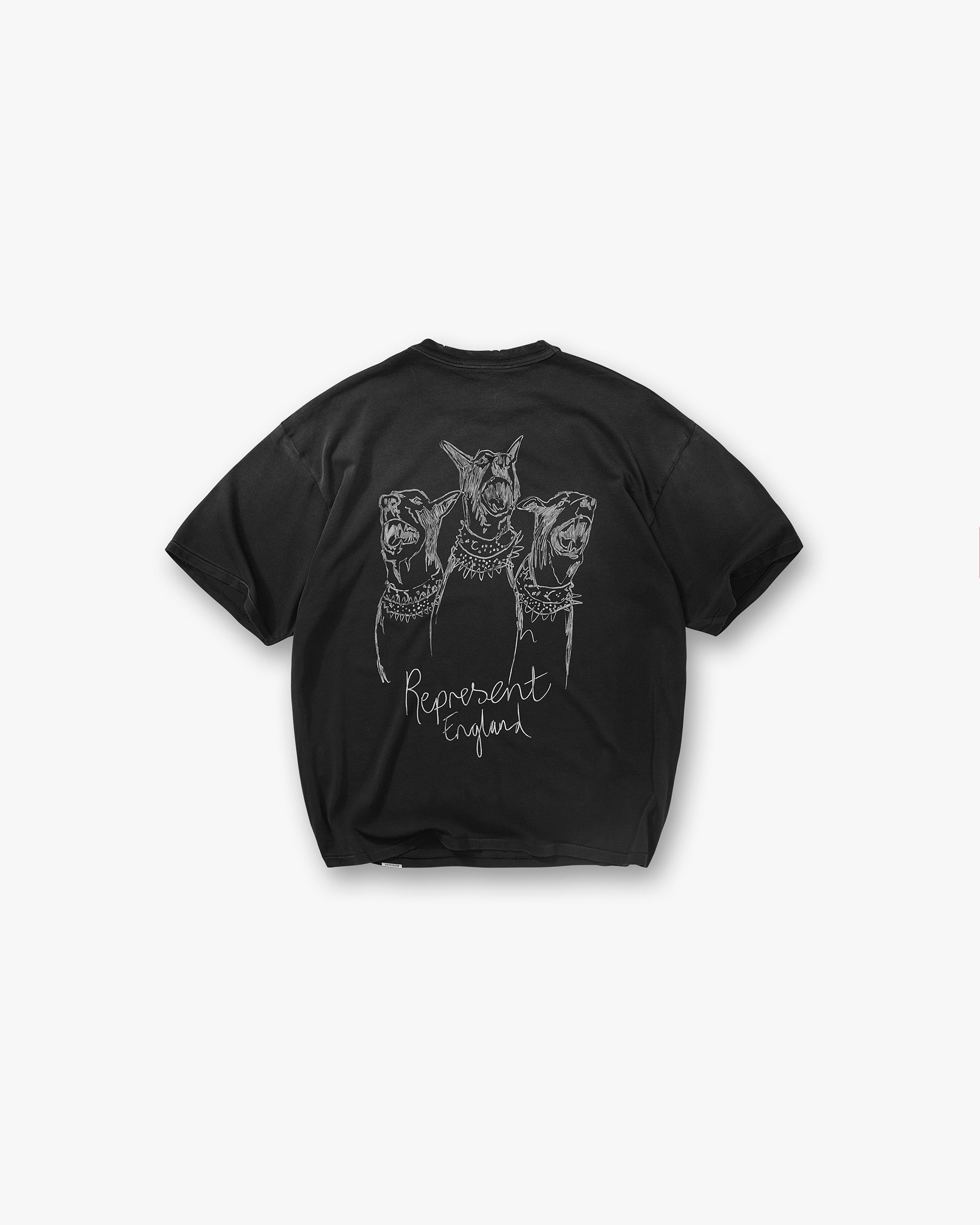 Represent Hand Drawn Thoroughbred T-Shirt Aged Black