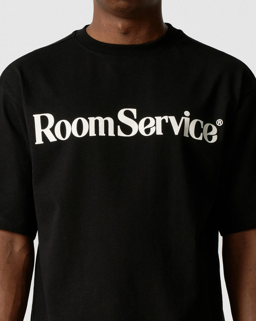 Late Checkout Black Room Service Tee