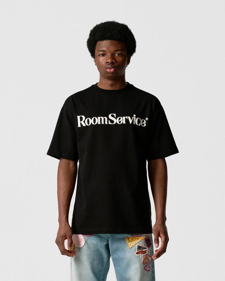 Late Checkout Black Room Service Tee