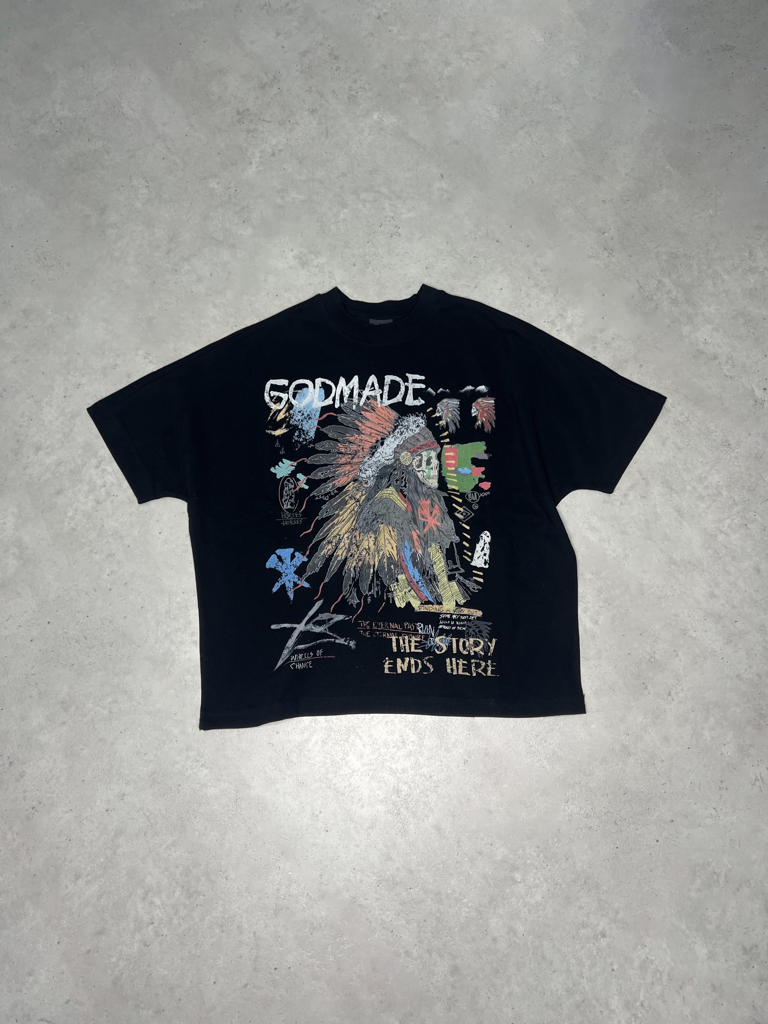 Godmade The Story Ends Here T-Shirt Black