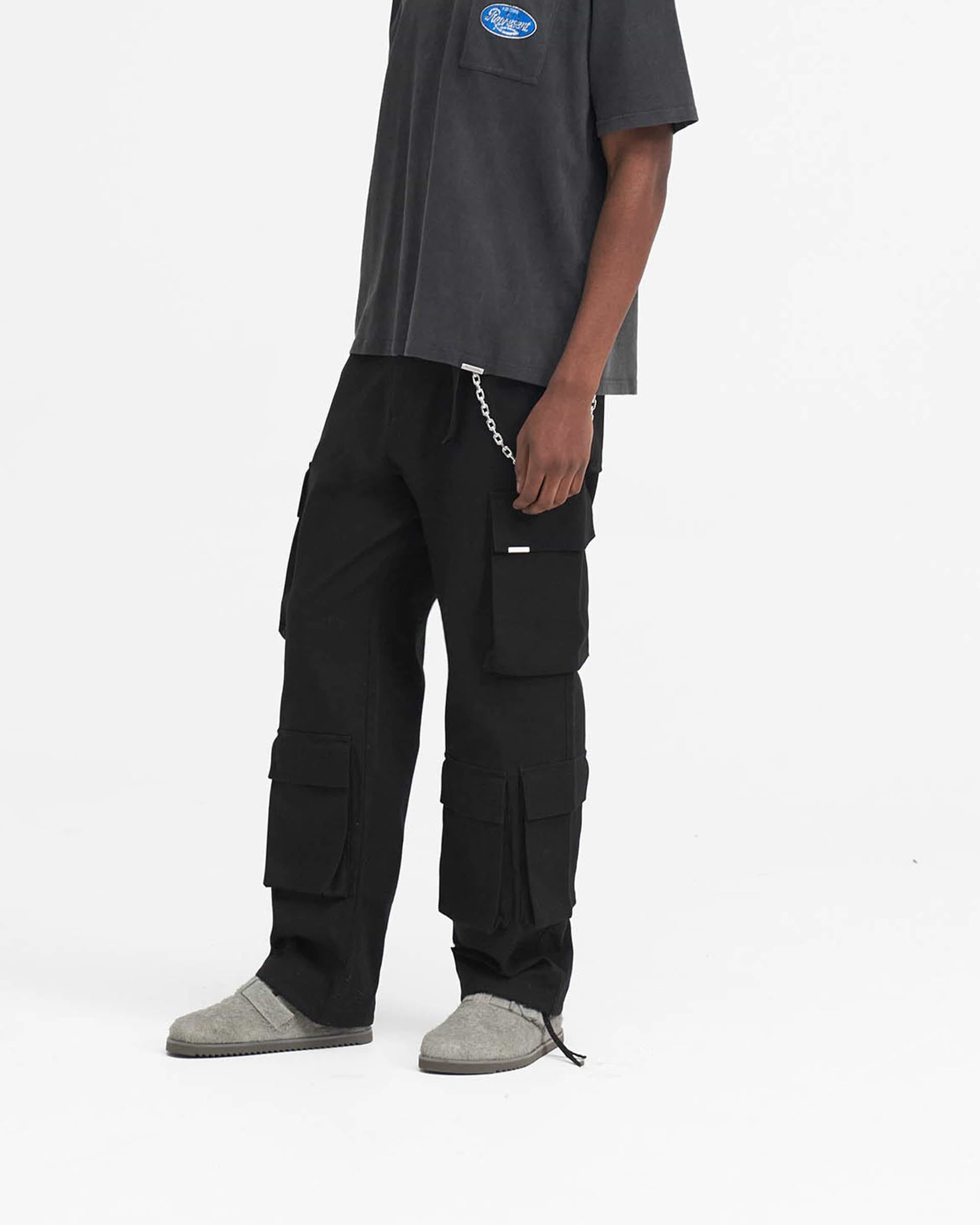 Represent Baggy Cargo Pant Black
