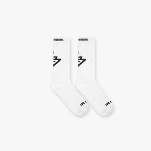 247 Logo Socks White
