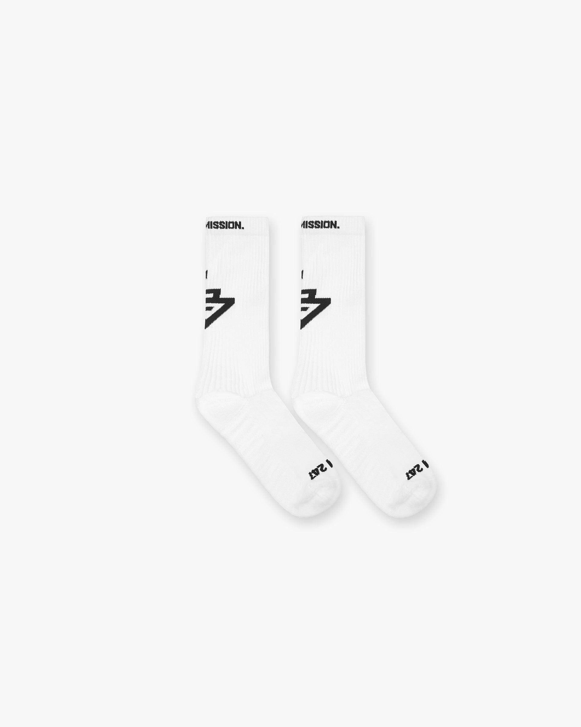 247 Logo Socks White