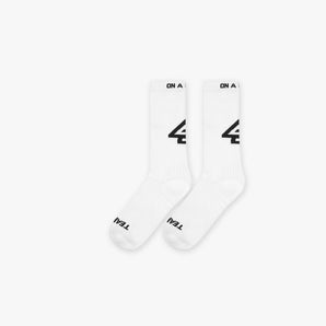 247 Logo Socks White