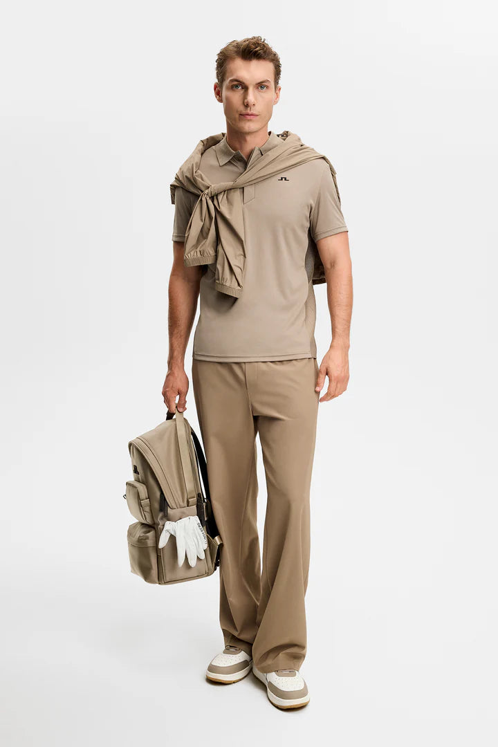 J Lindeberg Neri Hybrid Knit Polo Shirt Brindle