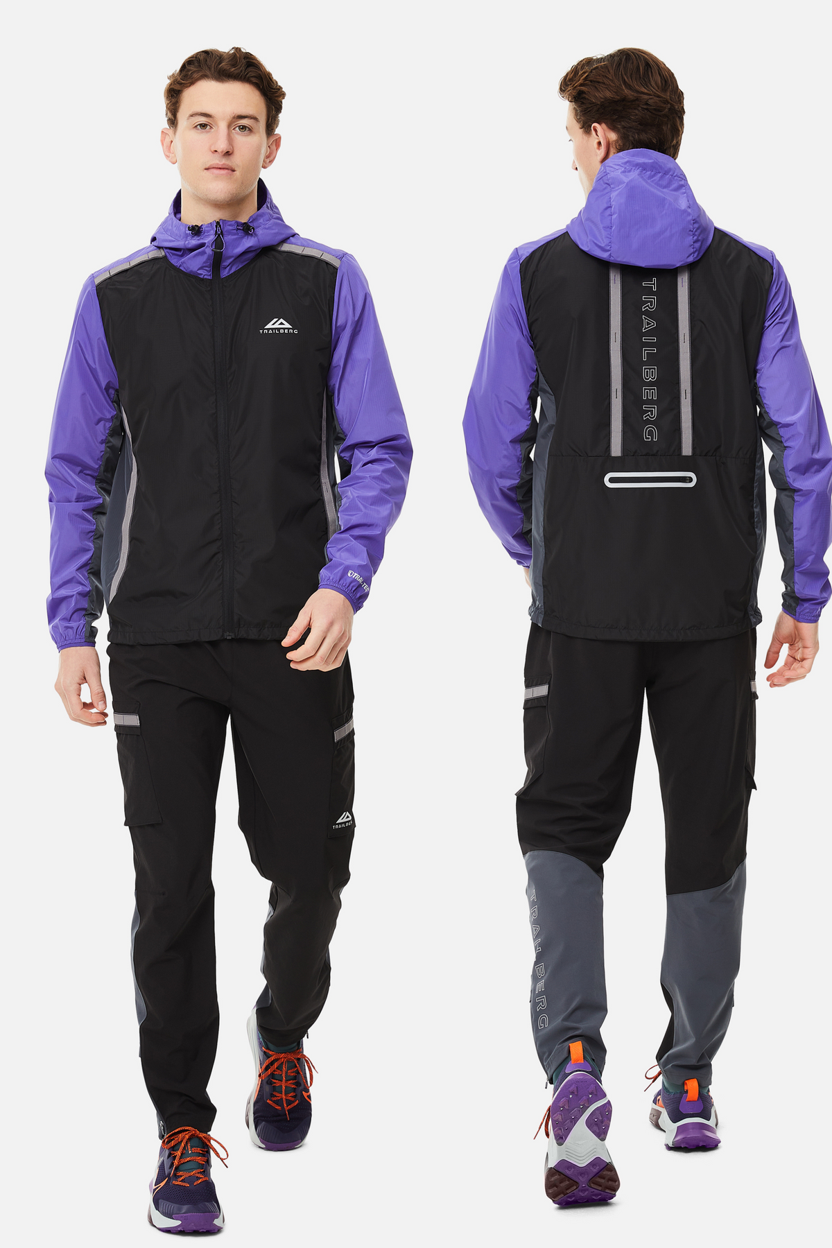 Trailberg SS25 Triathlon Tracksuit - Black/Grey/Purple