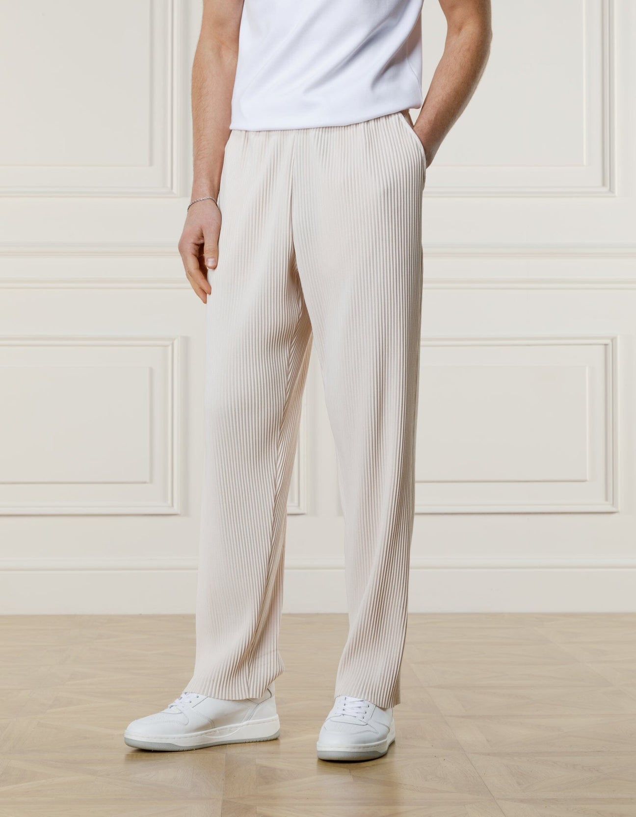Bélier Ecru Pleated Trousers