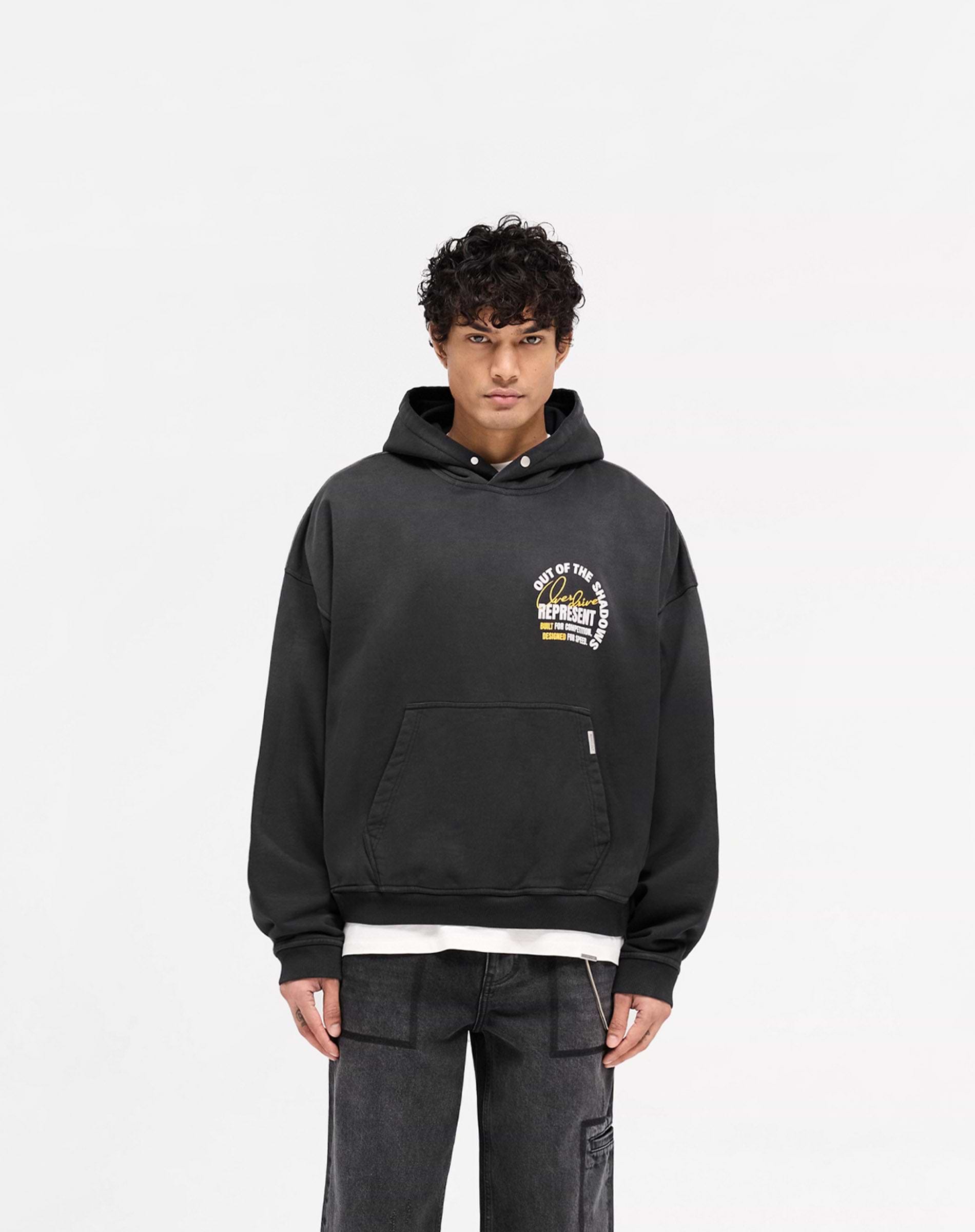 Represent Out Of The Shadows Hoodie Stained Black