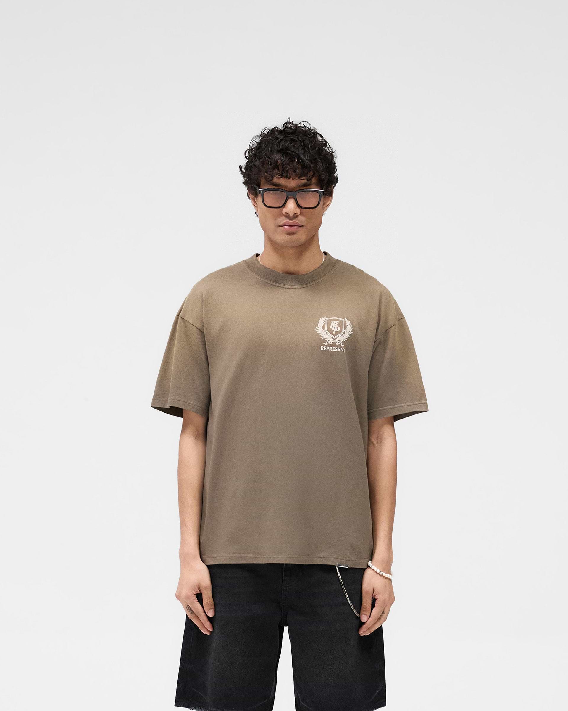 Represent Crest T-Shirt Dark Taupe
