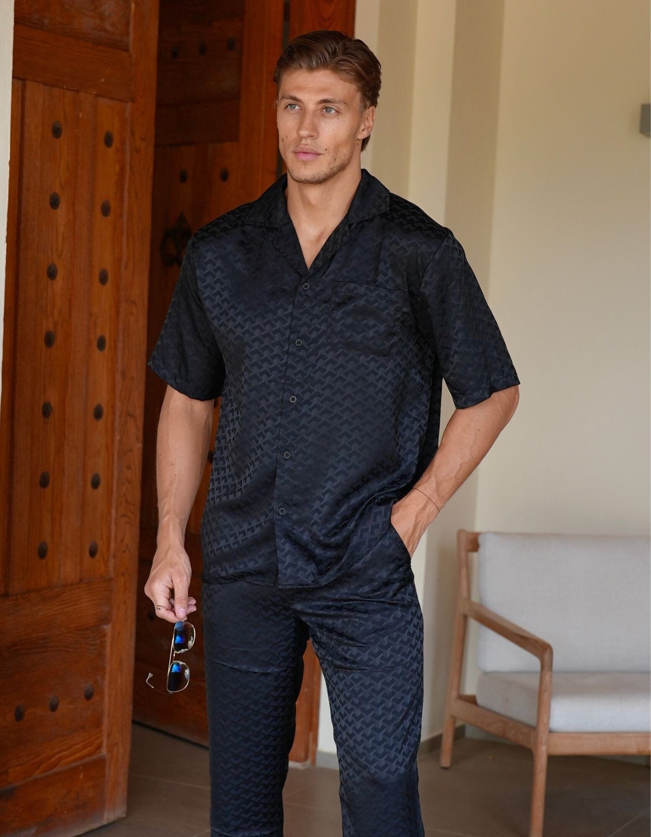 Bélier Black Jacquard Illusion S/S Shirt