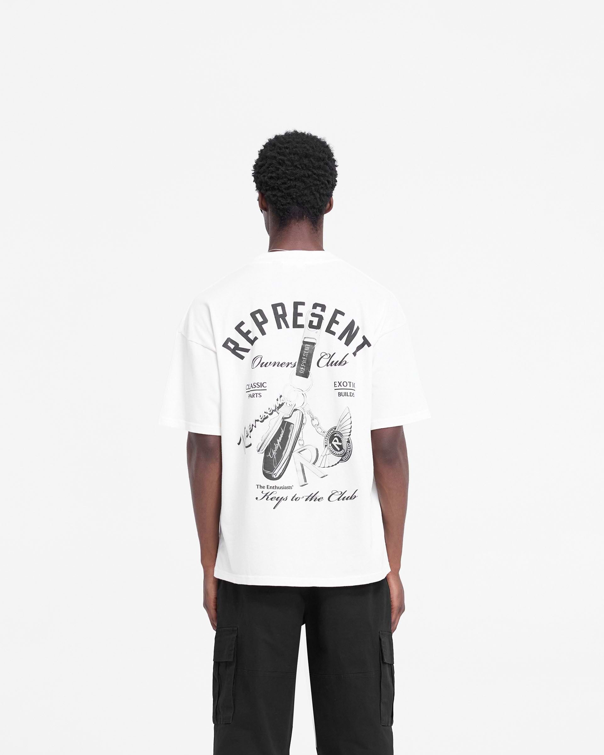 Represent Keys to the Club Flat White T-Shirt