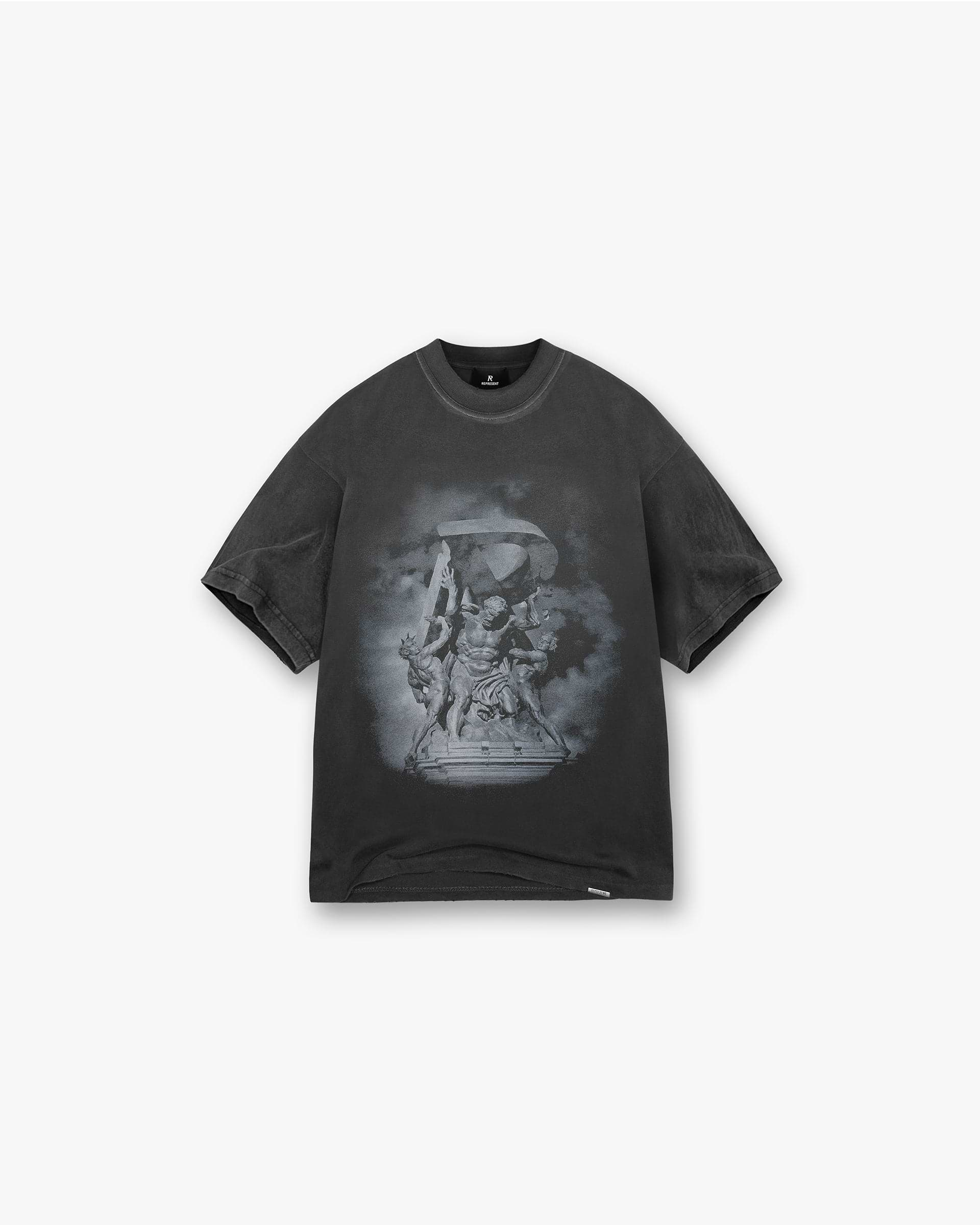 Represent Atlas T-shirt Stained Black