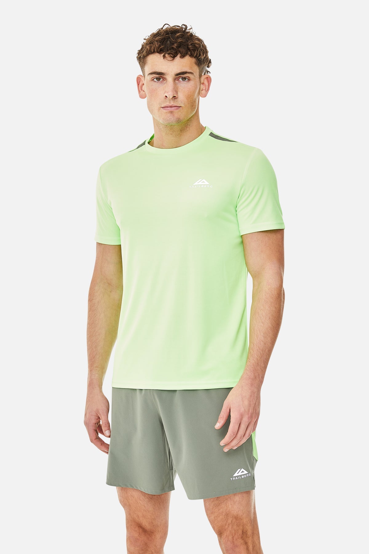 Trailberg Cloud SS25 Tee - Pine Dust/Neon Lime