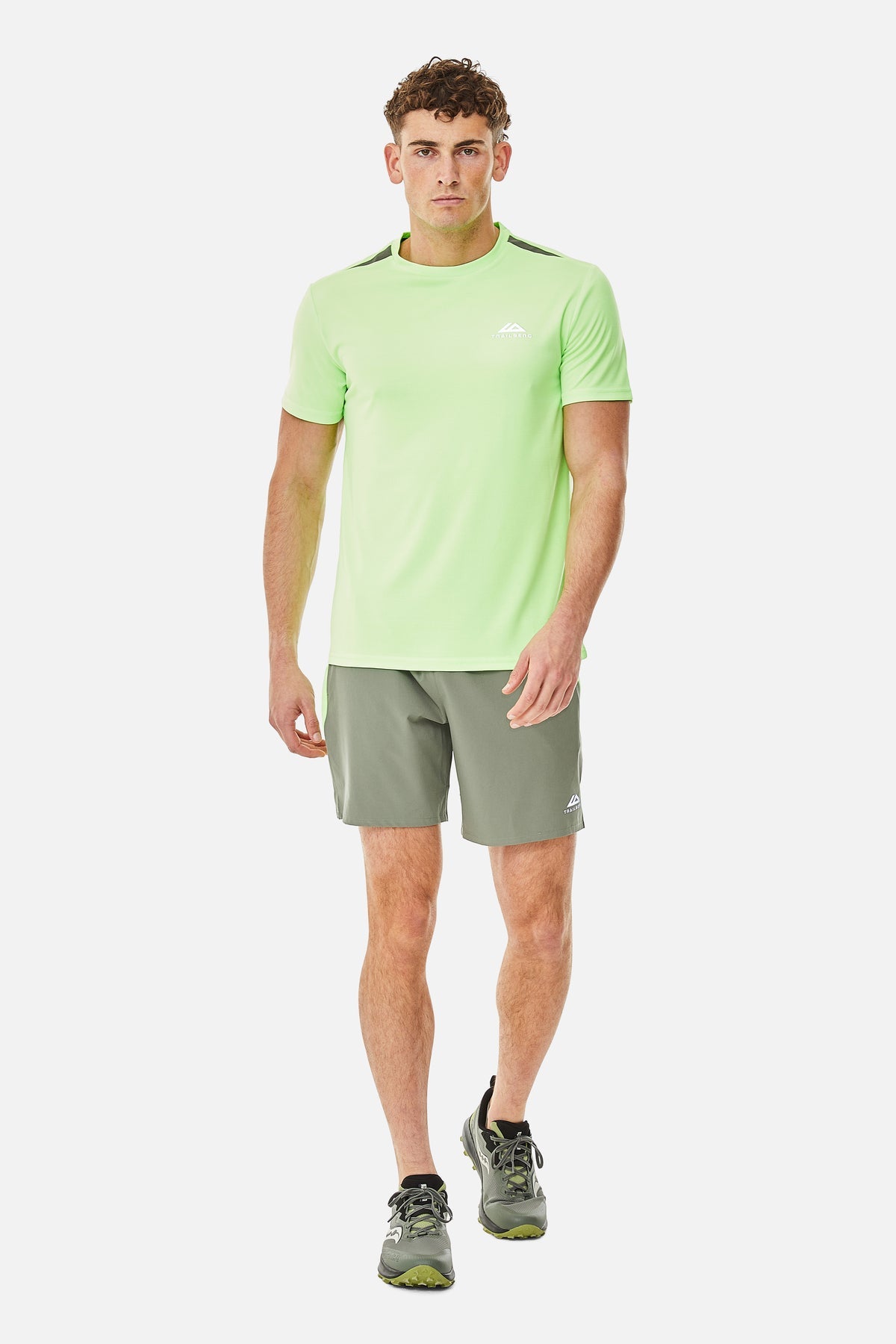 Trailberg Cloud SS25 Tee - Pine Dust/Neon Lime