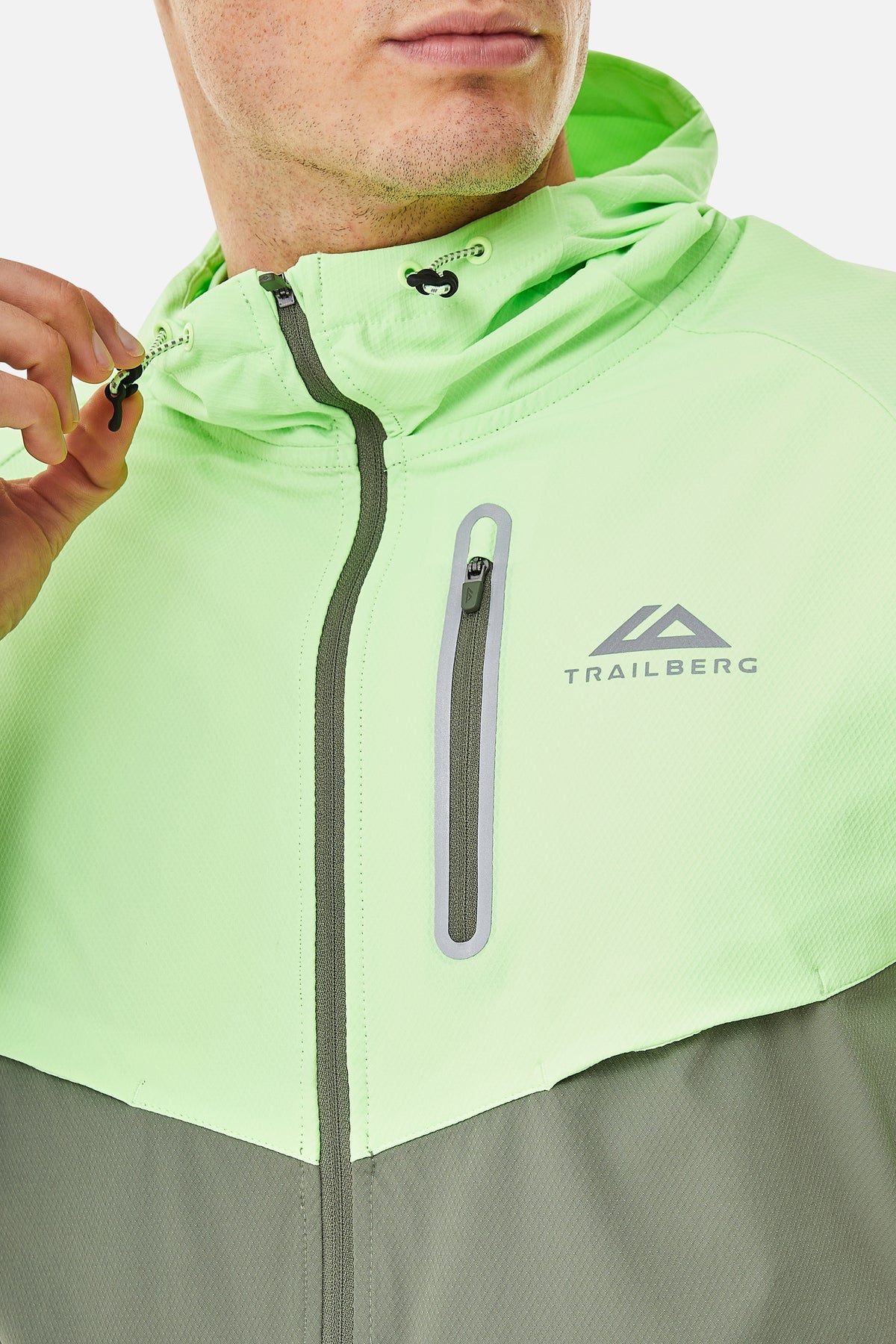 Trailberg Cloud SS25 Hood - Pine Dust/Neon Lime