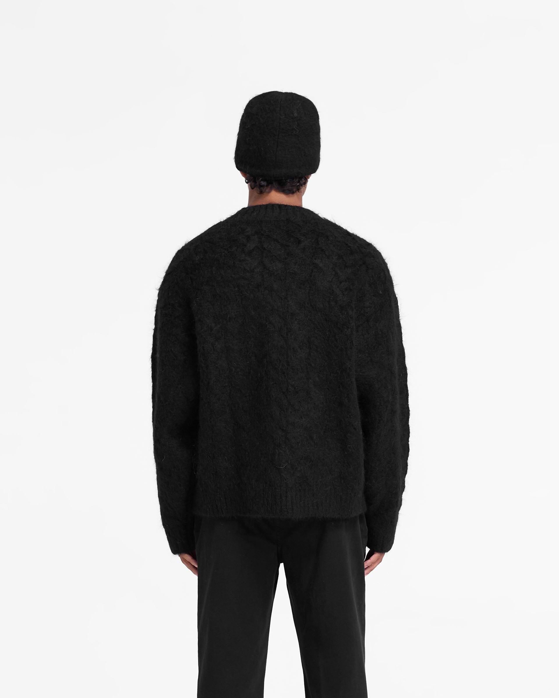 Represent Cable Knit Jumper Jet Black