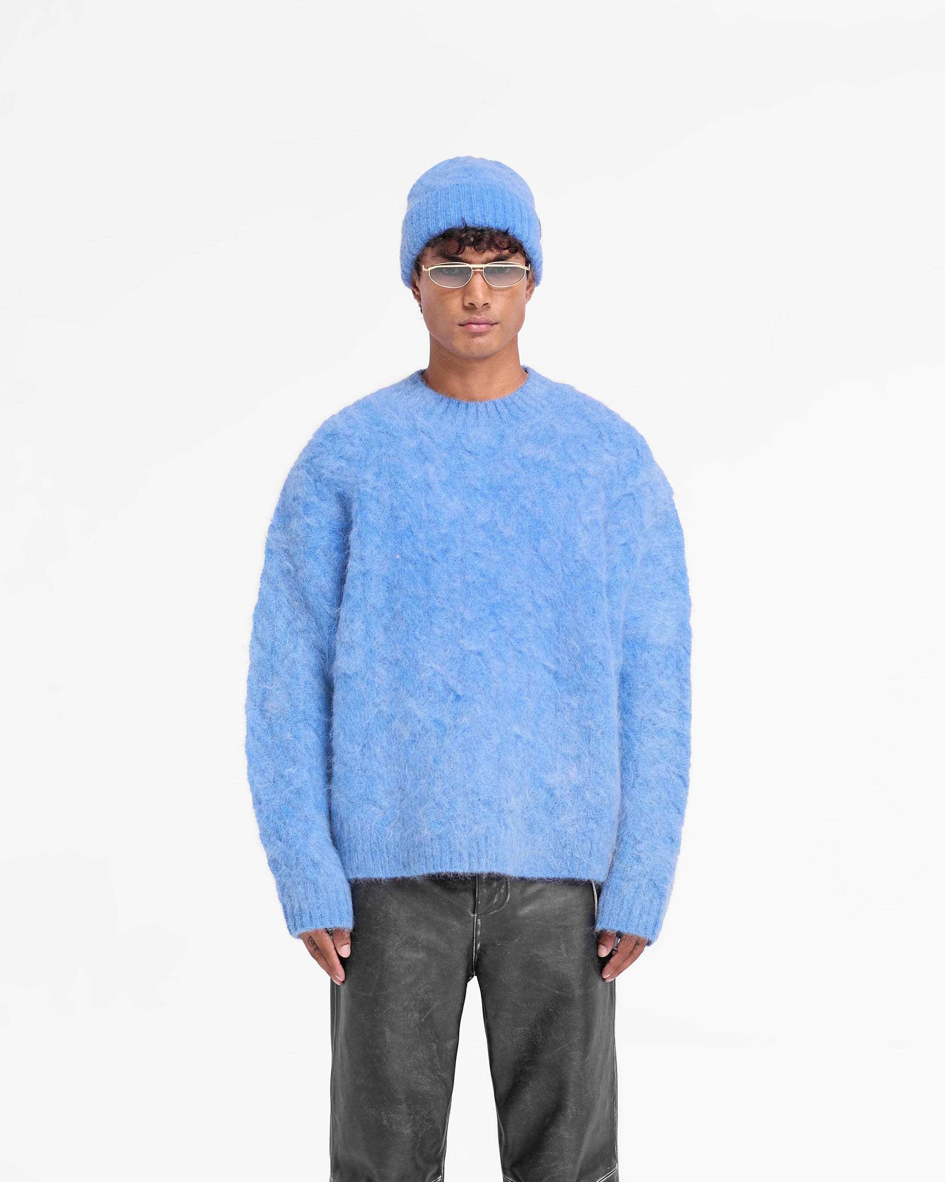 Represent Cable Knit Jumper Electric Blue