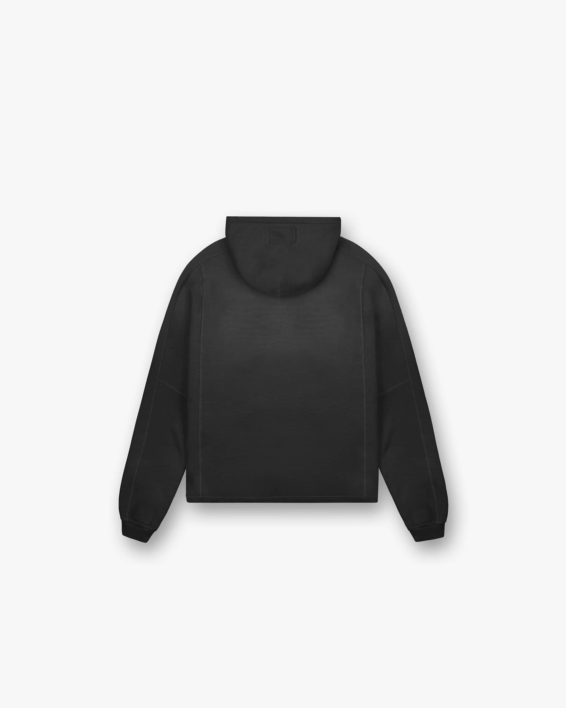 Represent Stepped Hem Hoodie Stained Black