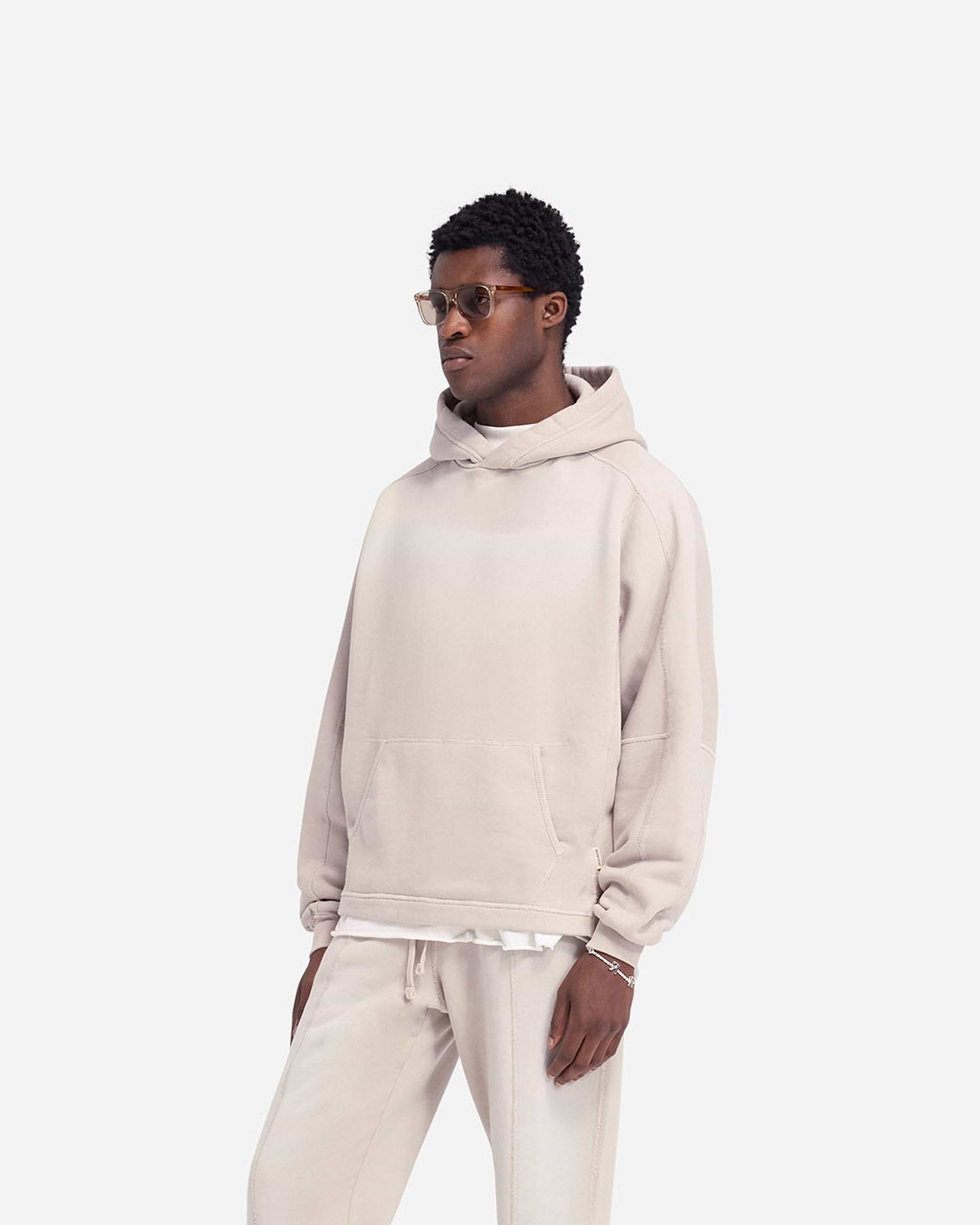 Represent Stepped Hem Hoodie Oat