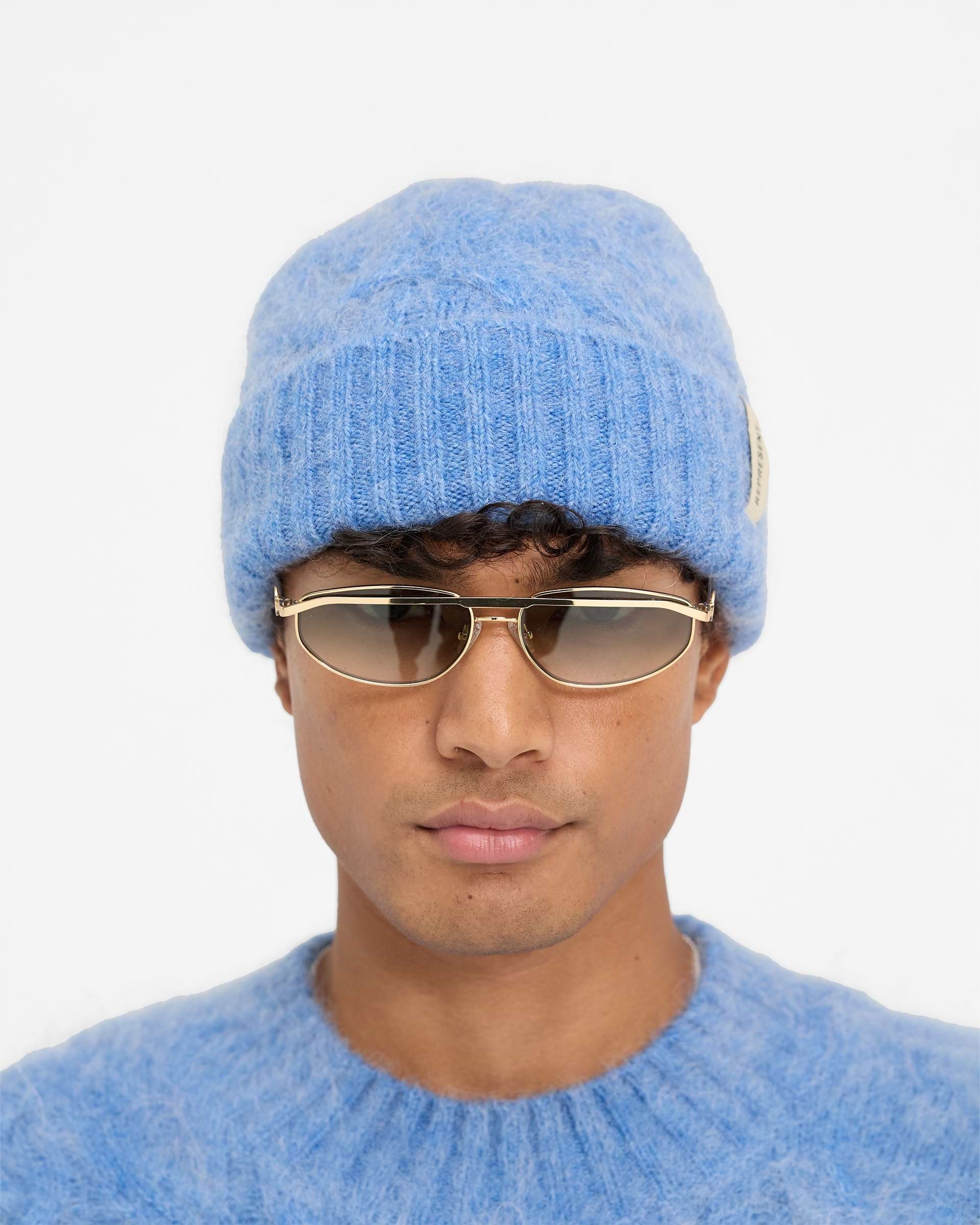 Represent Cable Knit Beanie Electric Blue