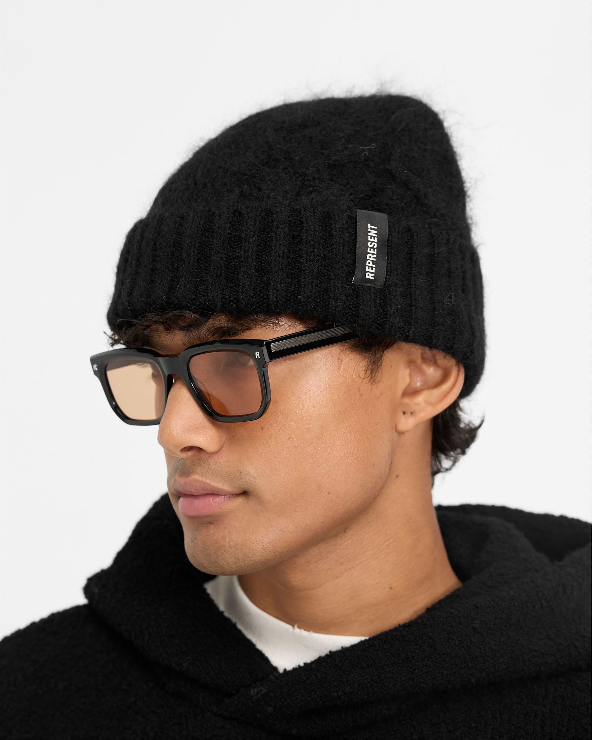 Represent Cable Knit Beanie Jet Black