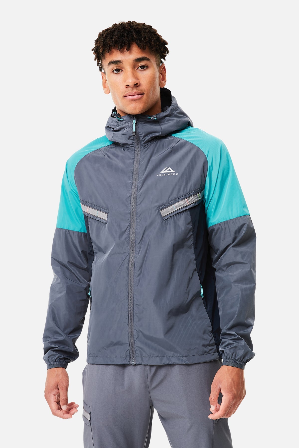 Trailberg Triathlon 3.0 Windbreaker - Mid Grey/Turquoise