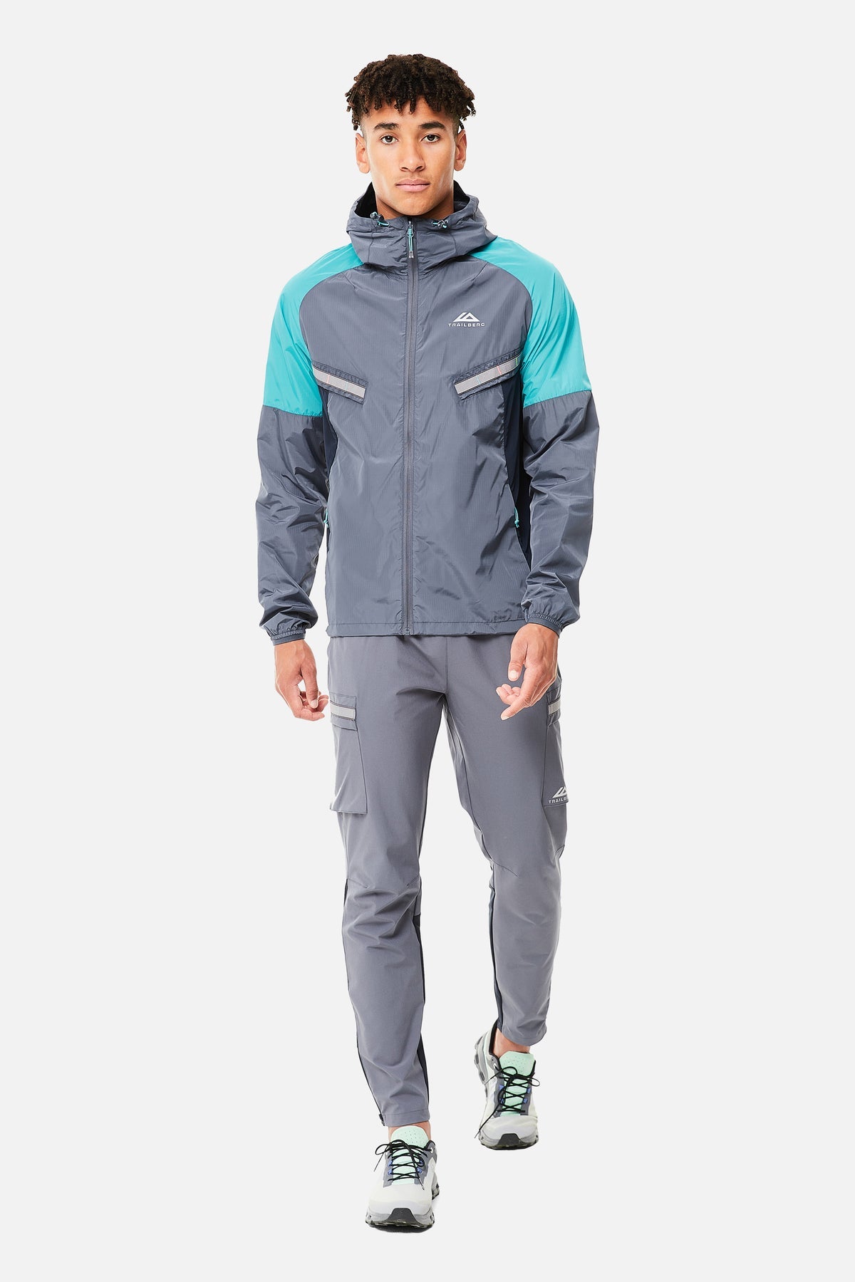 Trailberg Triathlon 3.0 Windbreaker - Mid Grey/Turquoise