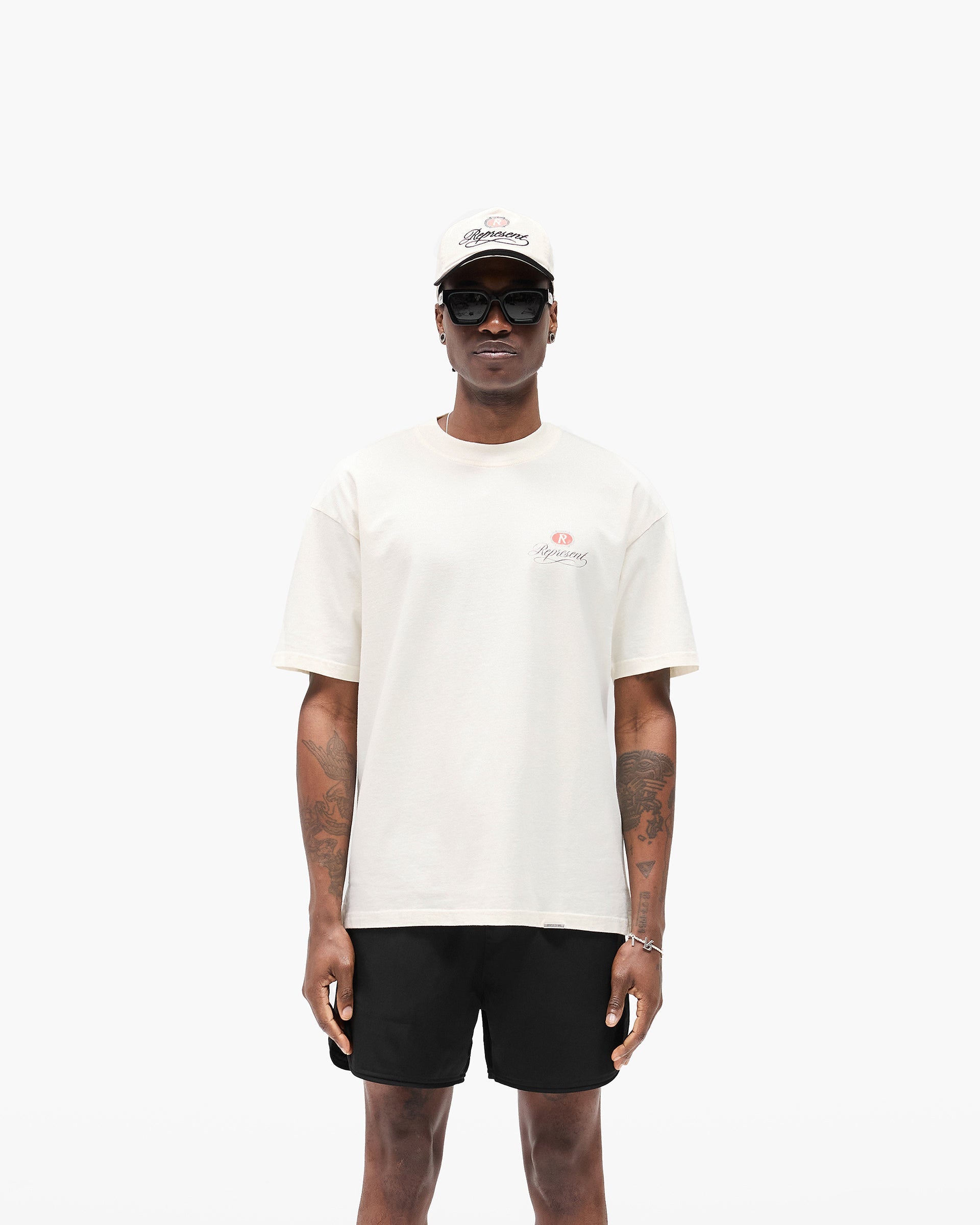 Represent Grand Vintage Hand Drawn T-Shirt Aged White