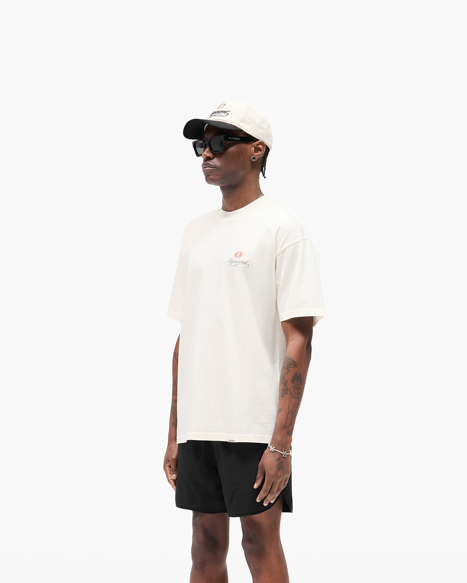 Represent Grand Vintage Hand Drawn T-Shirt Aged White